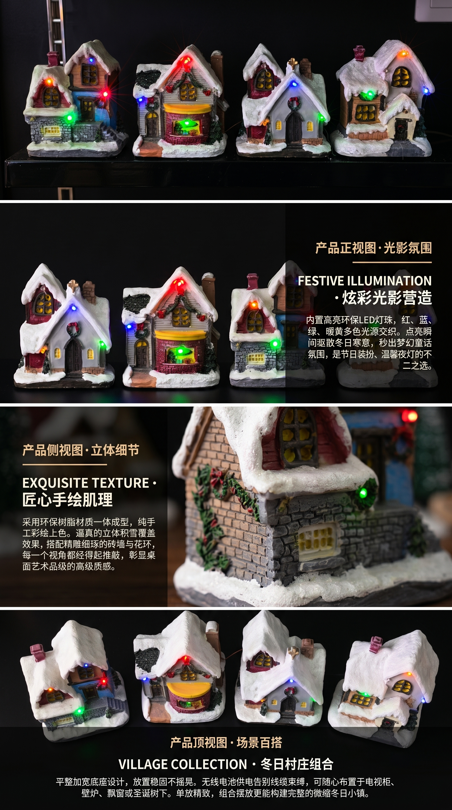 圣诞主题微型房屋模型手工拼装DIY礼物详情2
