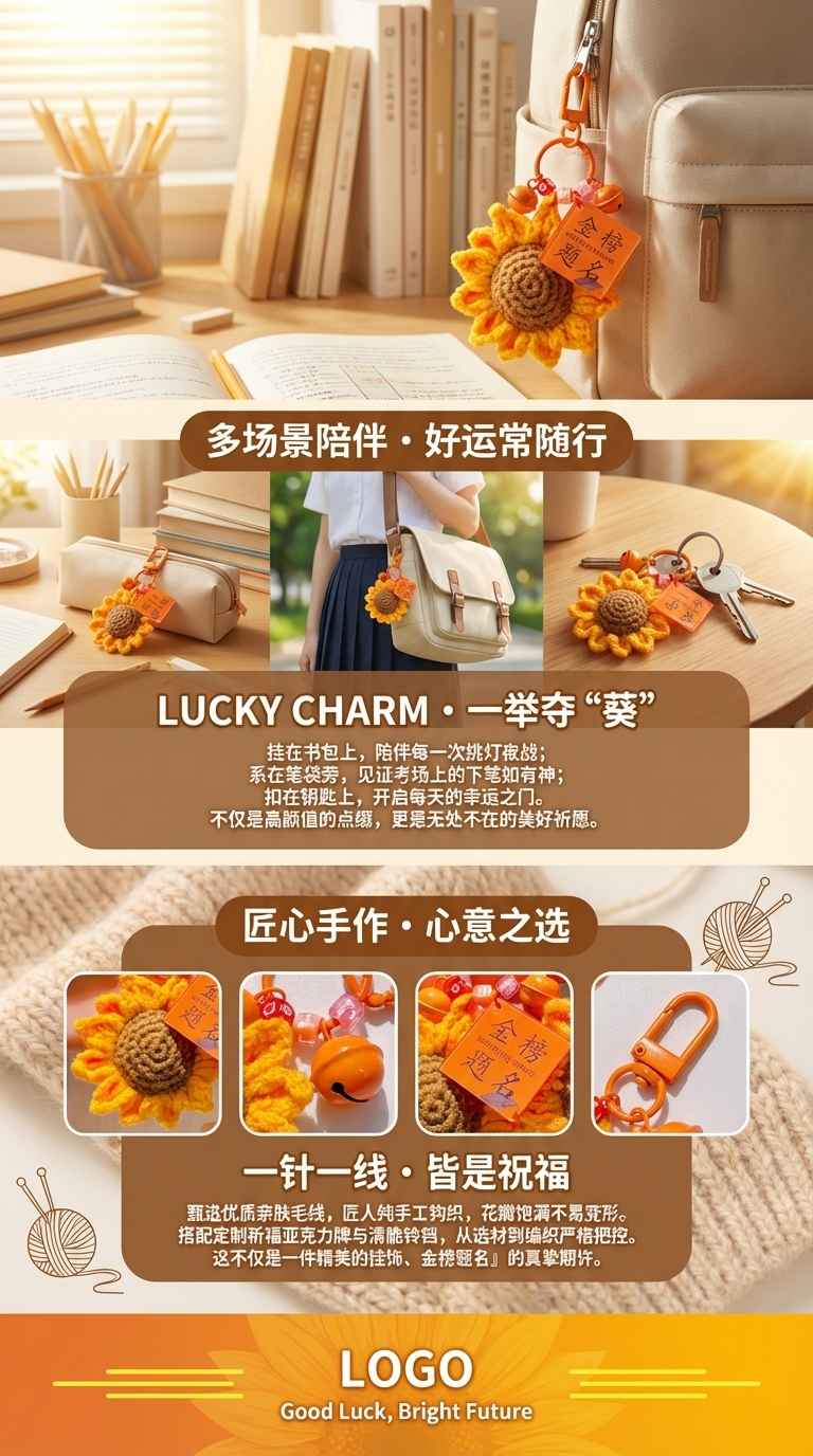 中考高考一举夺魁钥匙扣伴手礼挂件学生金榜题名加油励志毕业礼物详情3
