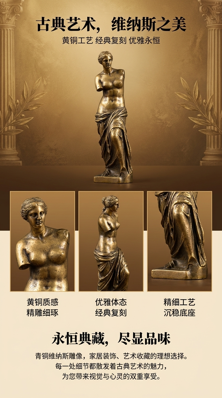 青铜维纳斯雕像摆件家居装饰摆设艺术收藏品详情1