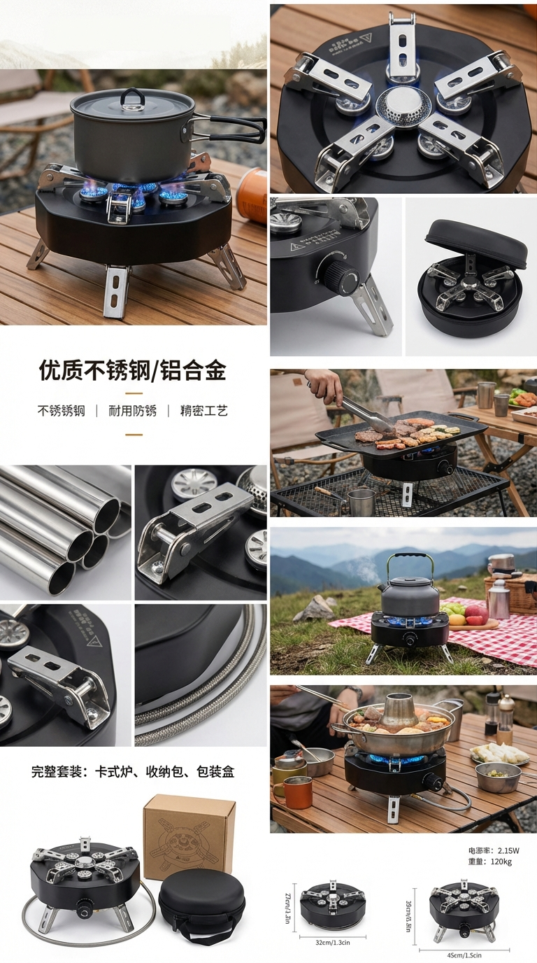新款 户外七星猛火炉 15800W折叠猛火炉卡式炉 户外专用详情2