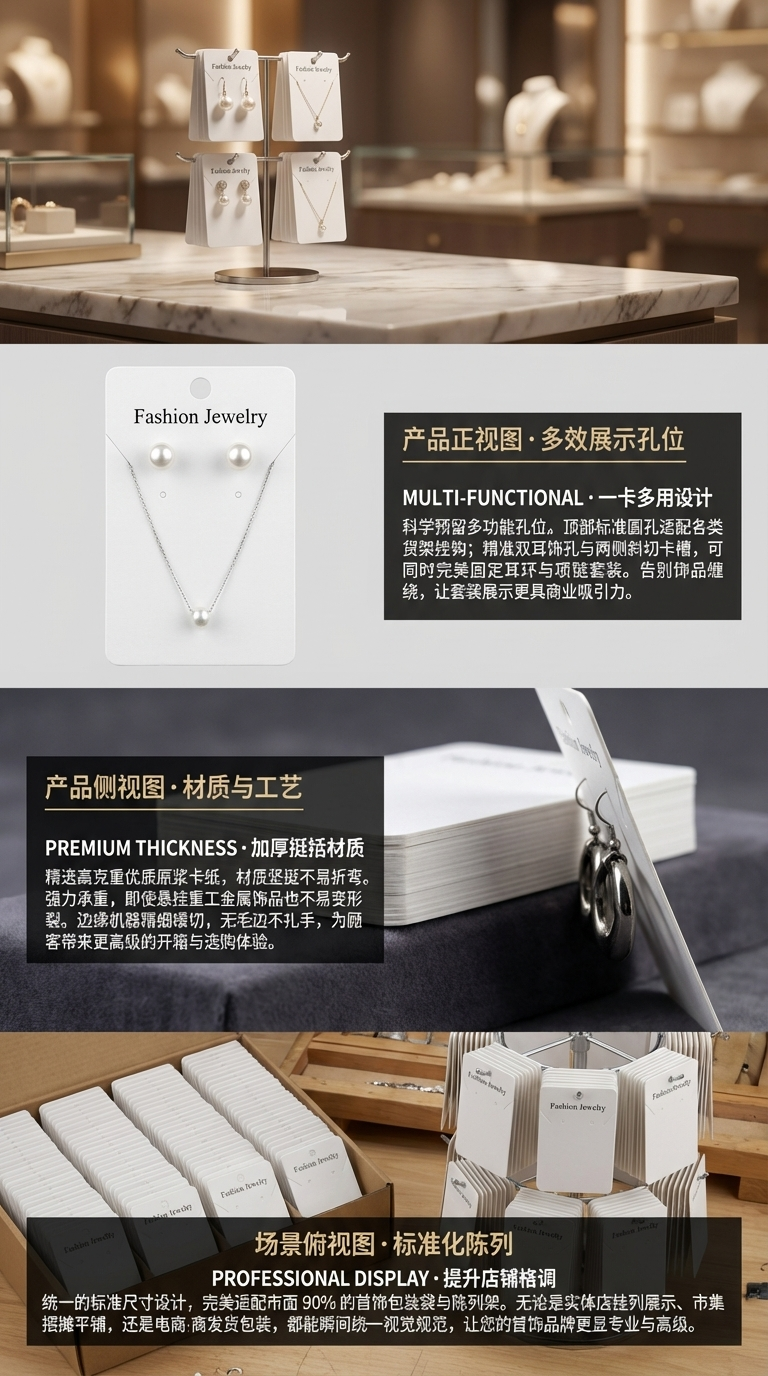 香草纸耳环卡纸高档耳钉卡片项链发圈发夹卡牌高档首饰品包装定制详情2