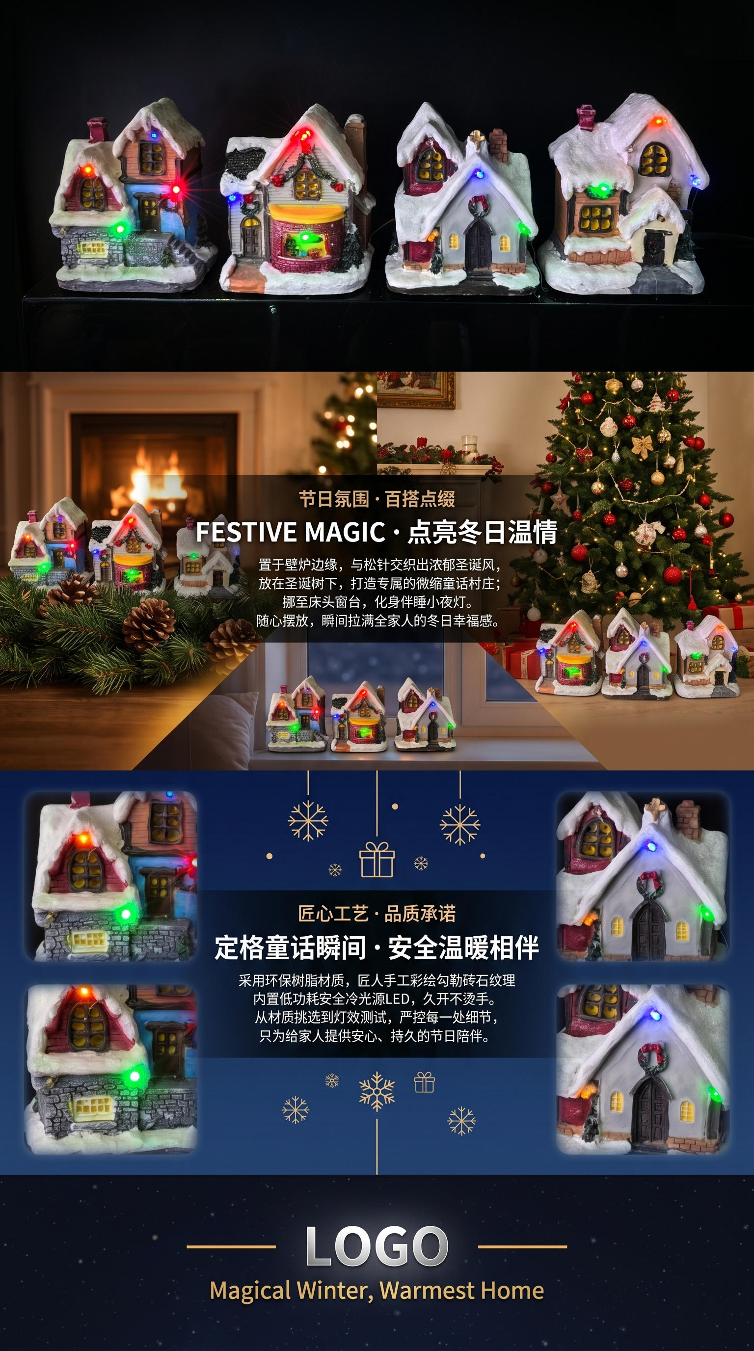 圣诞主题微型房屋模型手工拼装DIY礼物详情3