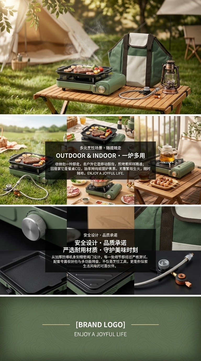BK101新款卡式炉户外便携式炉具折叠卡斯炉野外露营炊具燃气灶瓦斯炉煮详情3