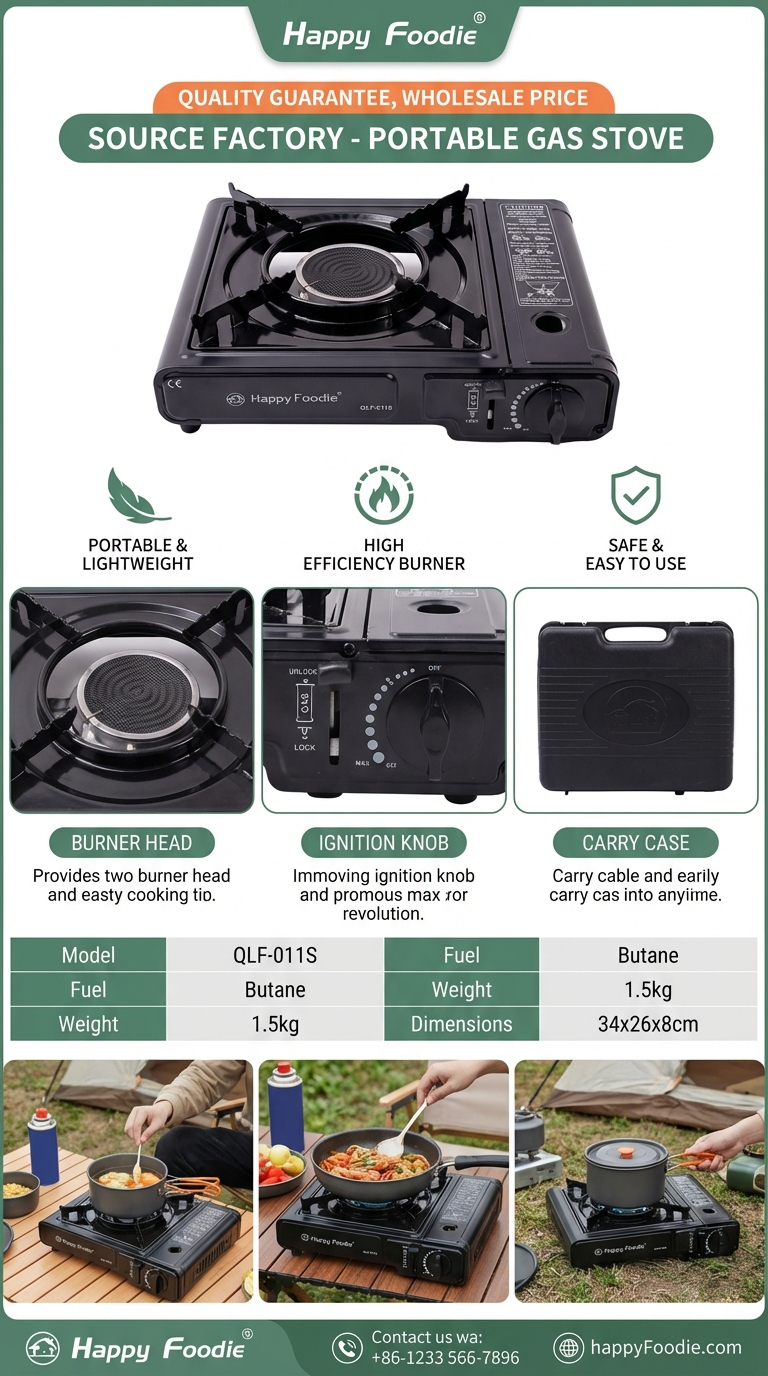 Happy FoodieQLF-011s Dual-purpose Gas stove Infrared Burner Head Windproof Energy-saving Outdoor Camping Stove Gas stove Source factory pic 3