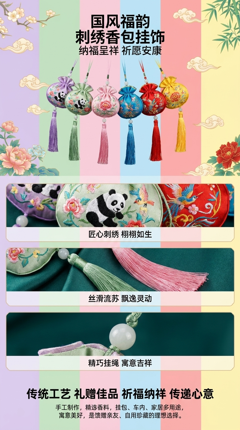 刺绣香囊手工制作端午节传统饰品驱邪避灾清香天然详情1