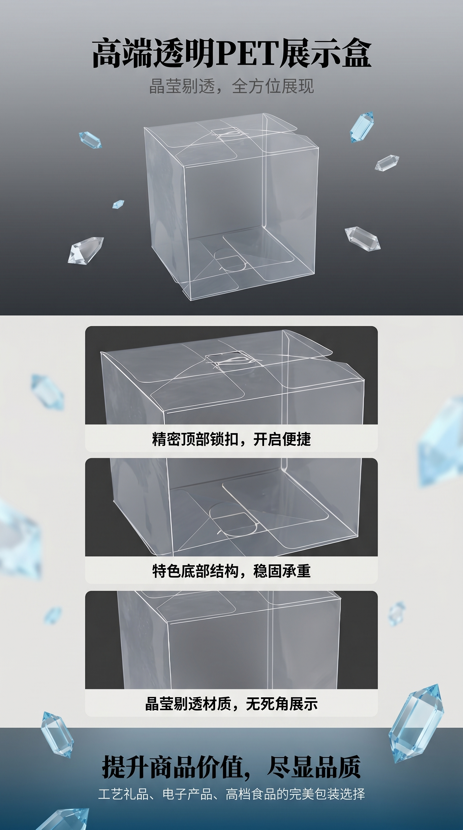 Transparent plastic storage box, multi-functional organizing box, stackable dust-proof storage box pic 1
