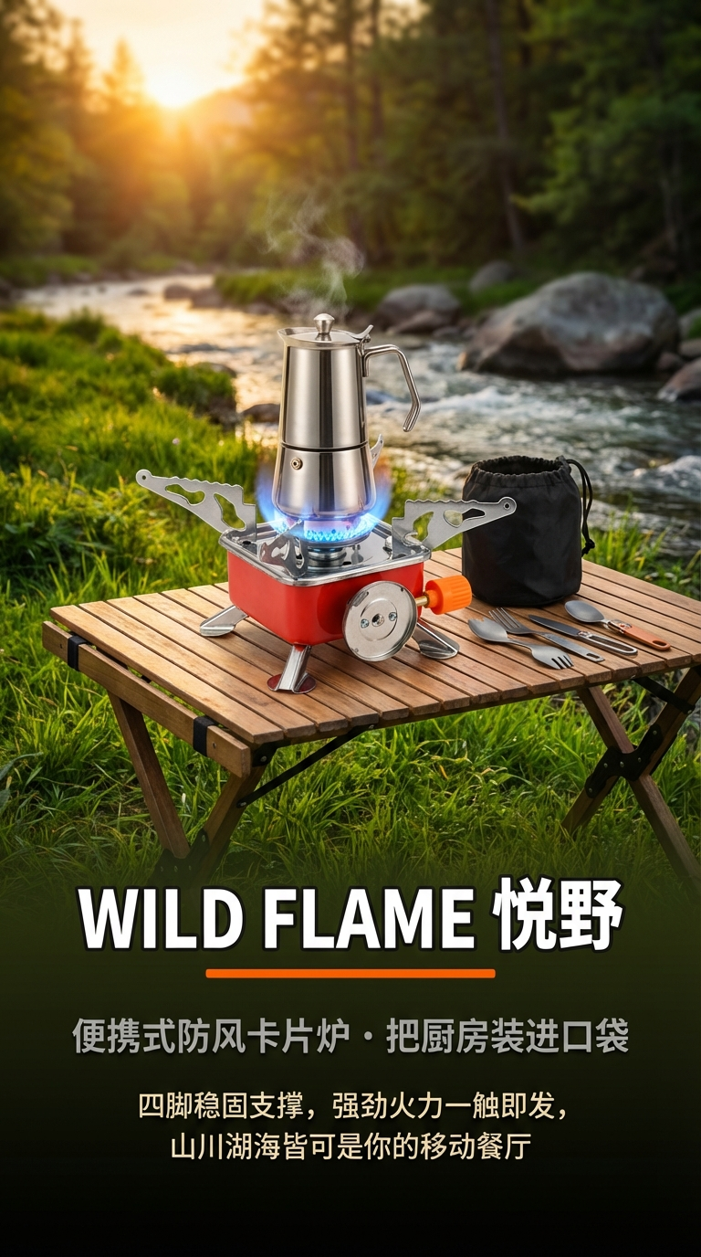 爆款小方炉  户外露营迷你小型便携卡式炉 户外野营炉  燃气炉 便携式折叠小型卡式炉 源头工厂详情1
