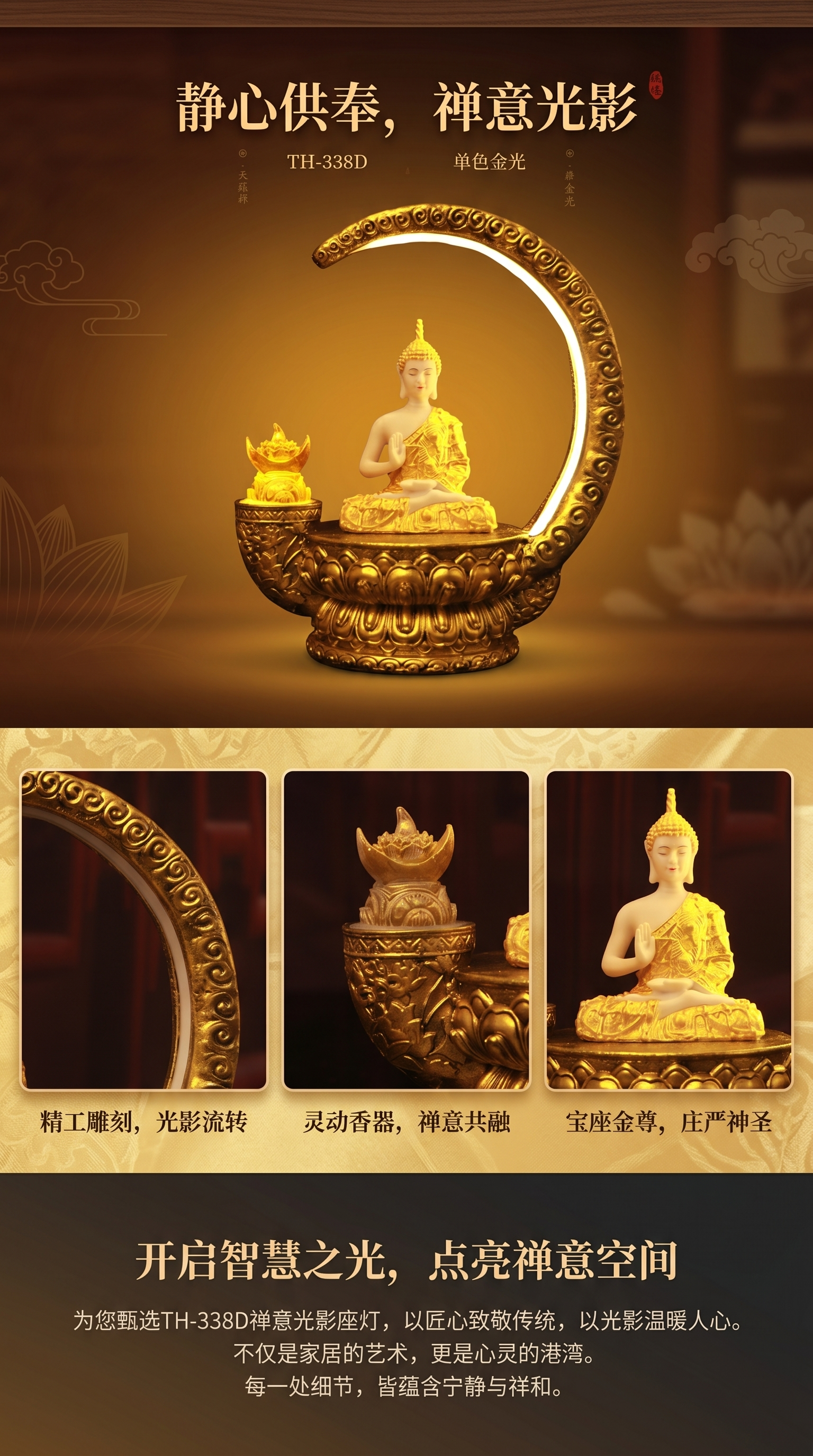 佛像摆件家居装饰客厅供佛像香薰蜡烛佛像摆件居家供奉佛像详情1