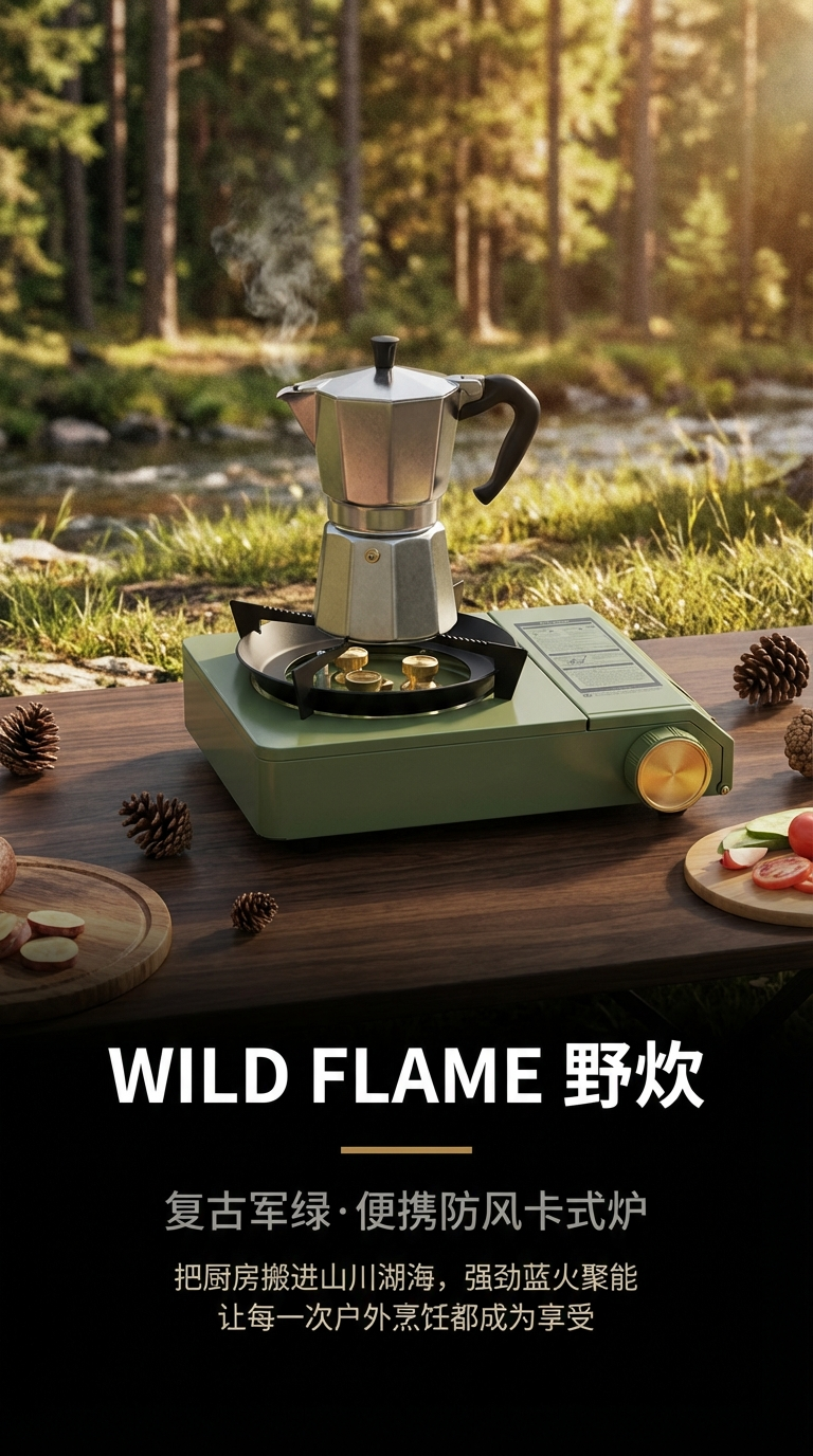 便捷式双用卡式炉 户外野营炉 露营瓦斯炉磁吸式阀体  安装更方便详情1