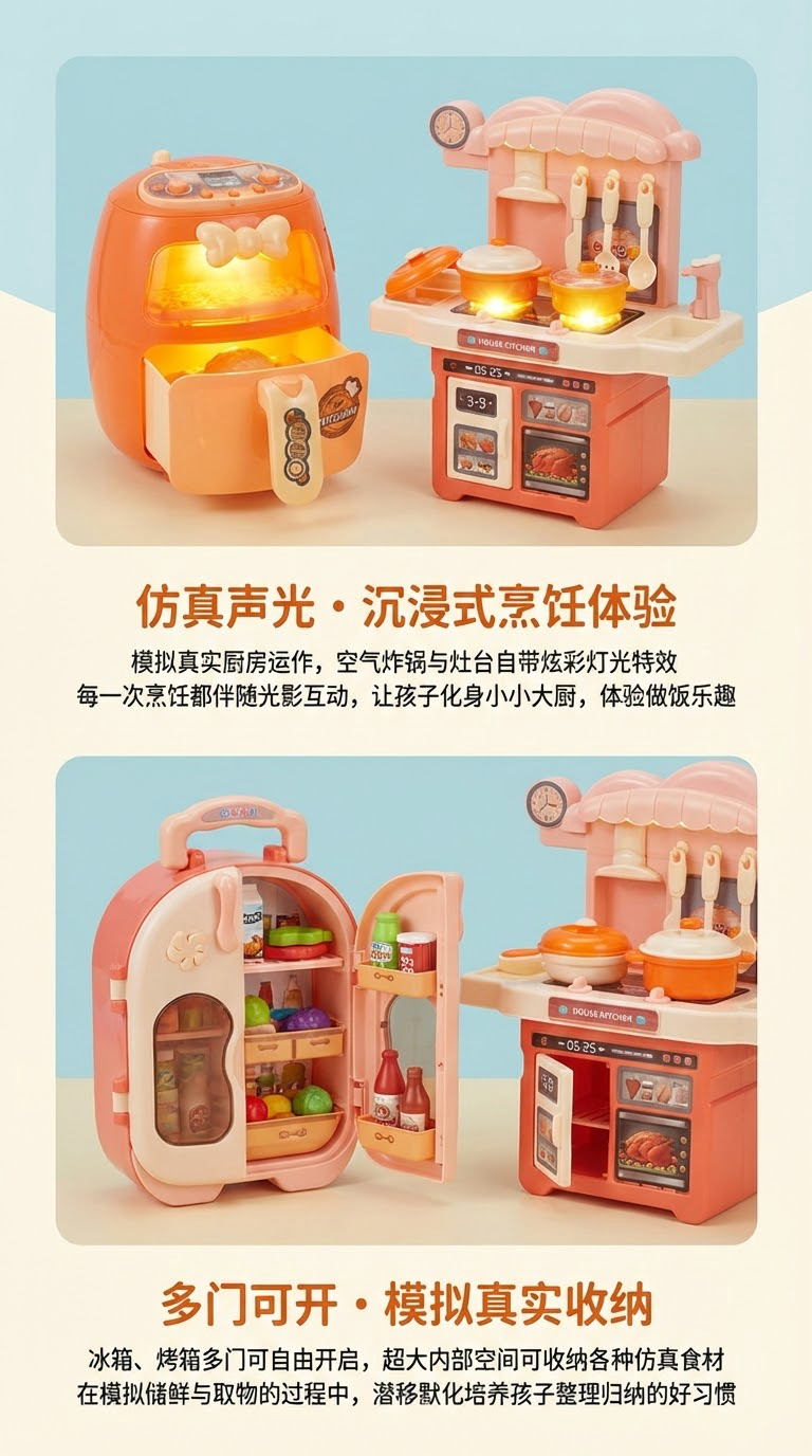 ROLALER 儿童玩具洗衣机套装微缩家具模型含洗衣机衣架衣物洗衣液熨斗外贸热销玩具详情2