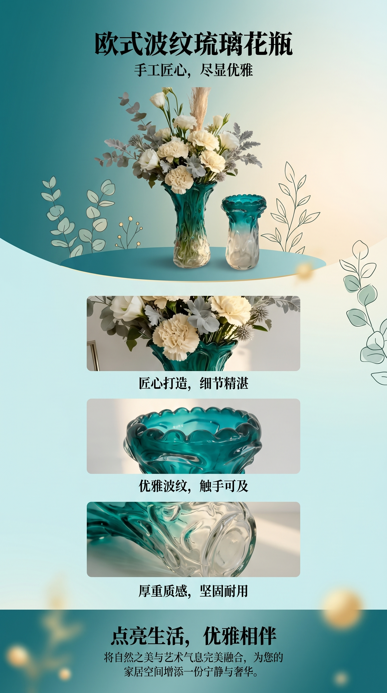 The florist specializes in using ceramic vases for home flower arrangements, which are large-capacity and wide-mouthed pic 1