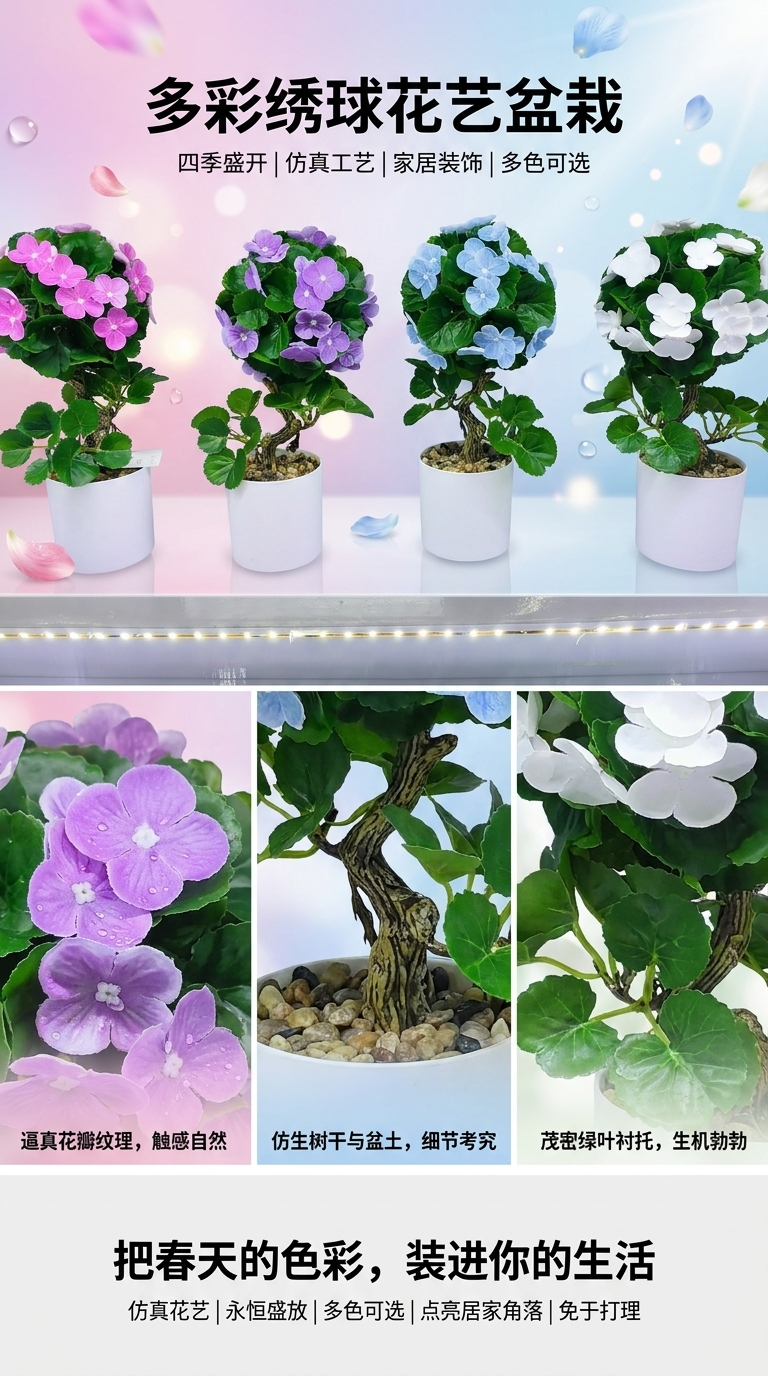 创意仿真盆栽蝴蝶兰绿植桌面摆件仿真花盆栽植物仿真树居家装饰详情1