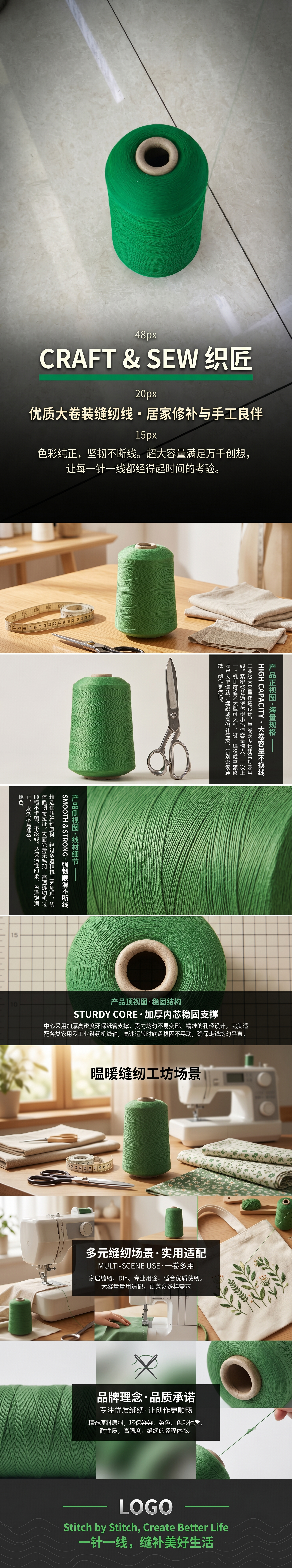 绿色线轴 线轴 缝纫机配件 缝纫线绕线工具 家用手工绕线盘详情1