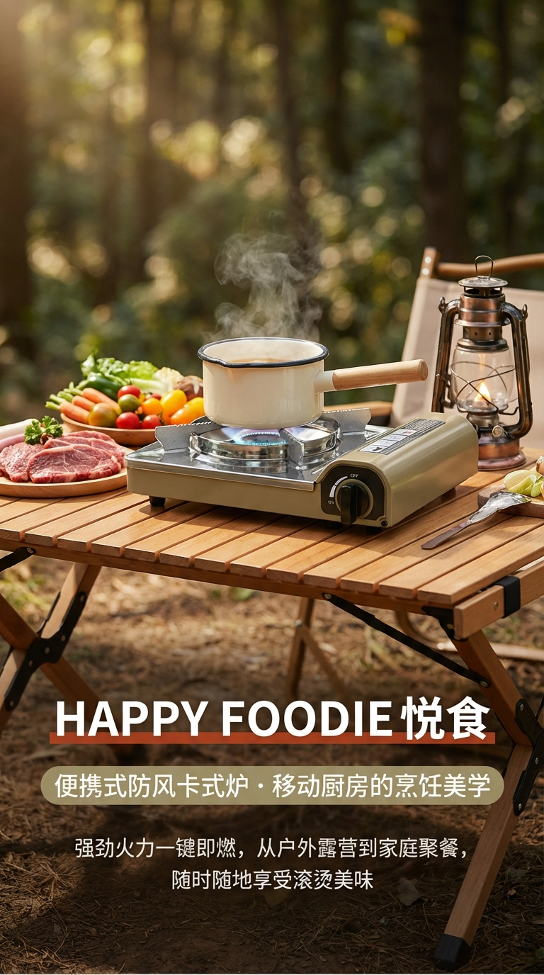 Happy Foodie TK-330B户外露营一体式便携可折叠野餐野营炊炉详情1