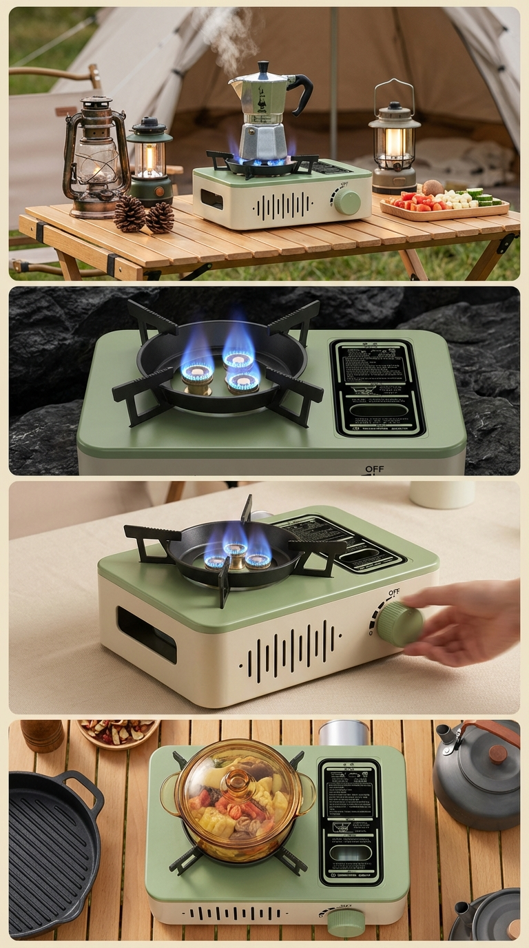 New all-copper gas stove, Samsung Fierce Fire Portable outdoor camping stove, Fierce Fire type gas stove, windproof source factory pic 2