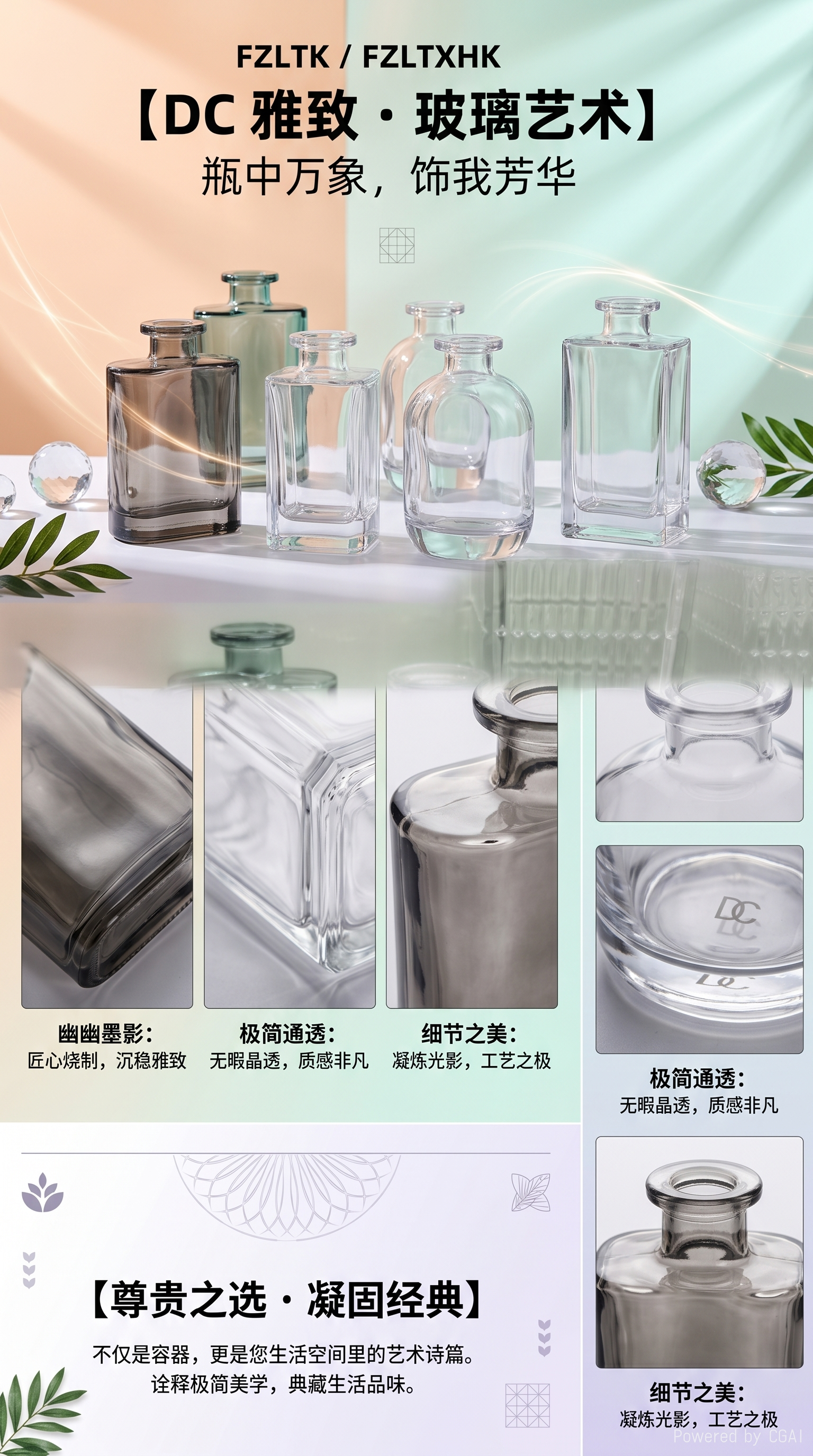 Glass bottles, high borosilicate heat-resistant sealed jars, household storage bottles, glass seasoning bottles pic 1