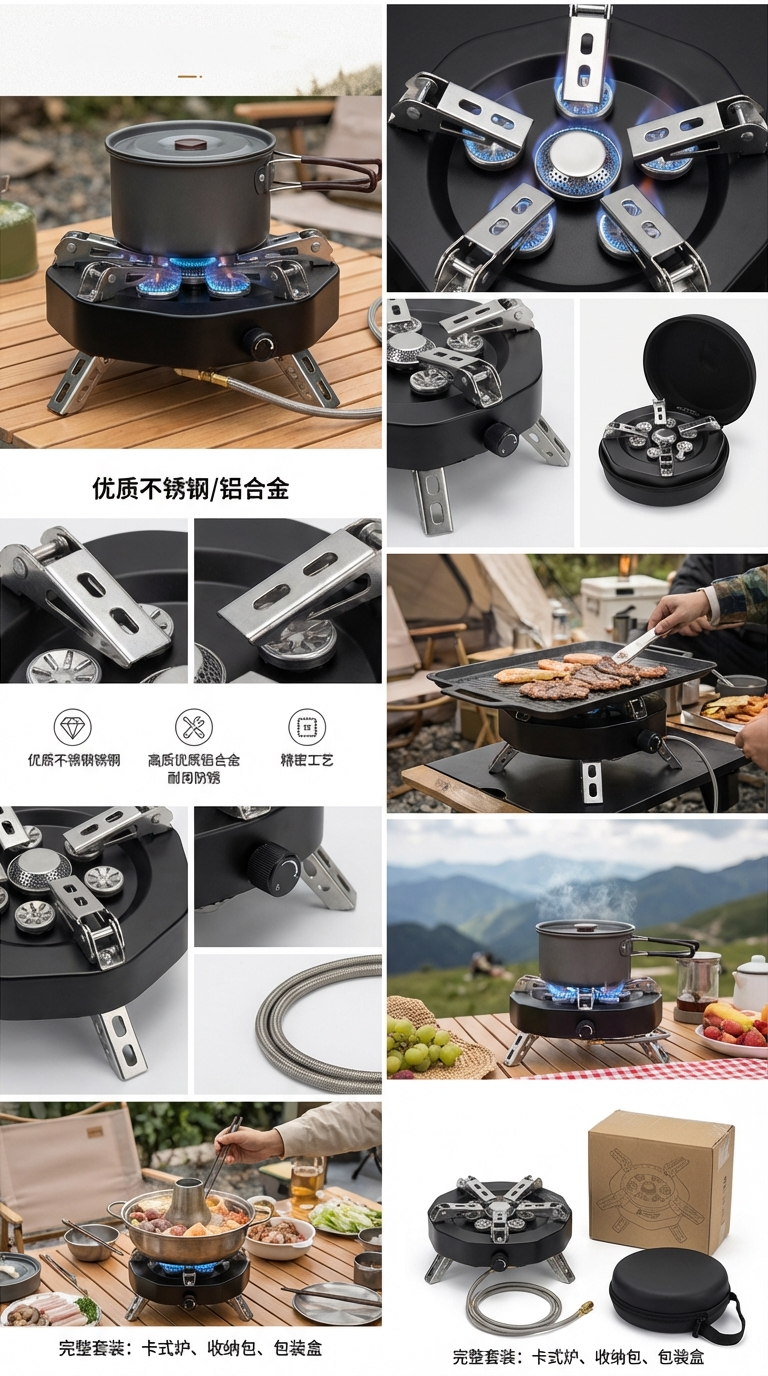 新款 户外七星猛火炉 15800W折叠猛火炉卡式炉 户外专用详情3