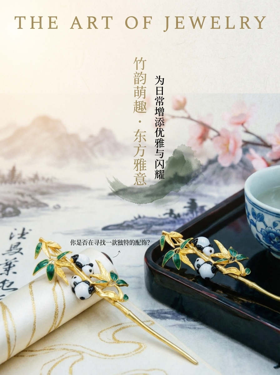 S925 Bamboo Charm Mengrui Hairpin, Hairpin, Hairpin, and ancient Style Jewelry for Women pic 1