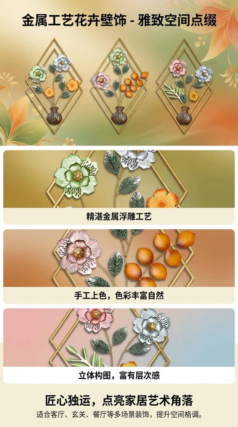 金箔花手工制作装饰摆件客厅桌面摆设艺术摆件详情1