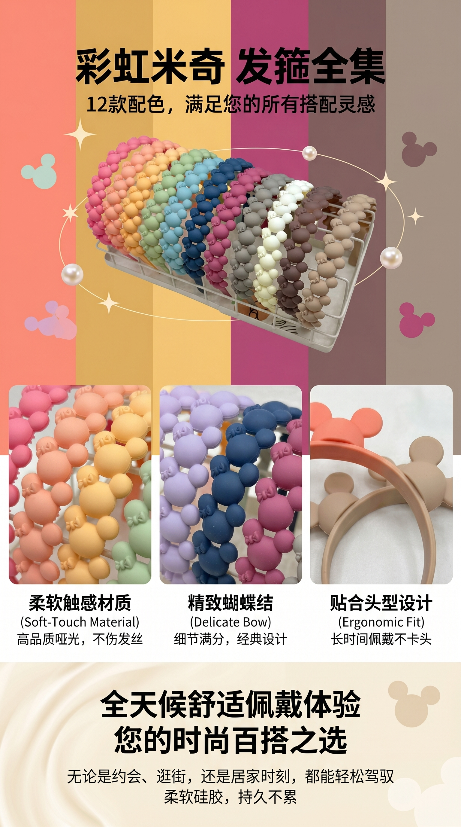 少女发箍无缝对接皮筋小蛮腰头饰夏天百搭详情1