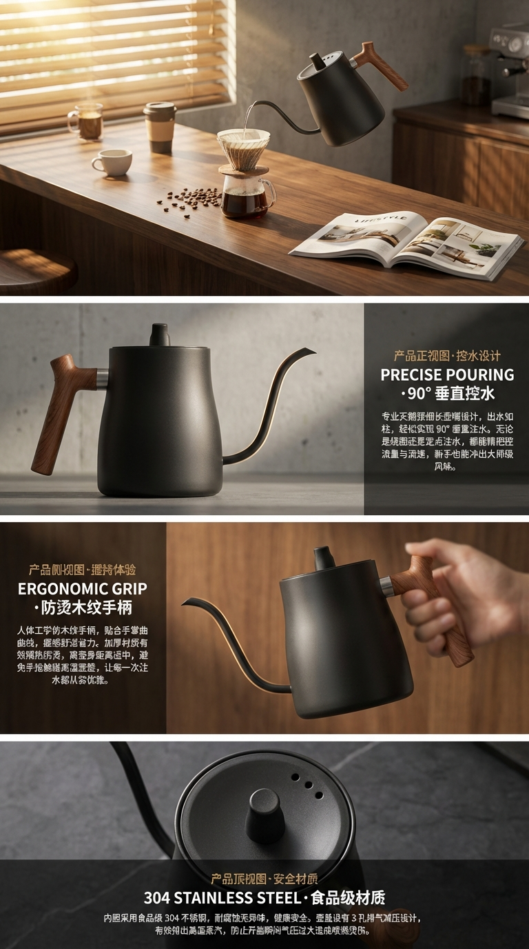 跨境热销 电热水冲咖啡壶控流保温热水壶家用长嘴细口壶防干烧源头工厂详情2