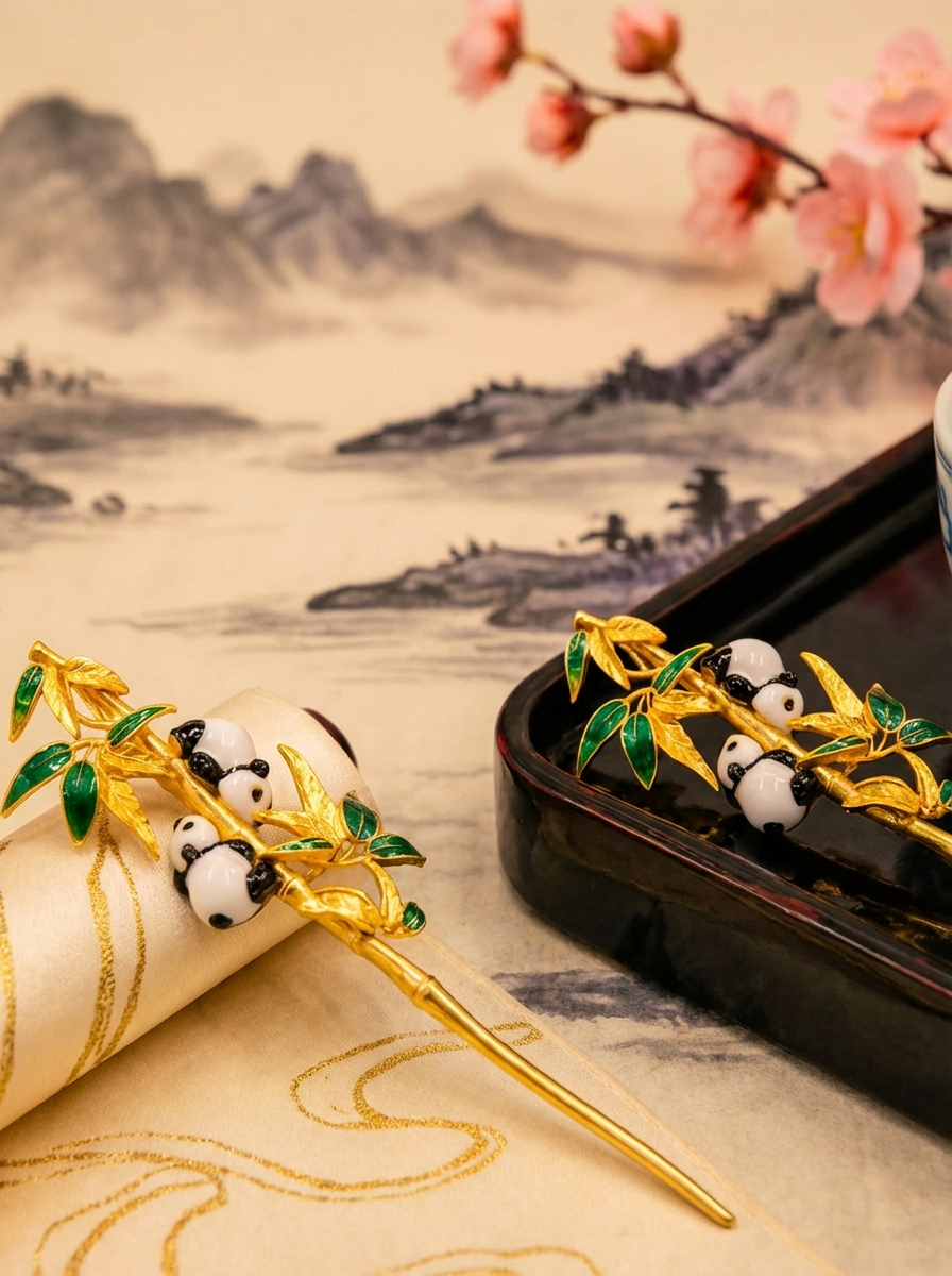 S925 Bamboo Charm Mengrui Hairpin, Hairpin, Hairpin, and ancient Style Jewelry for Women pic 3