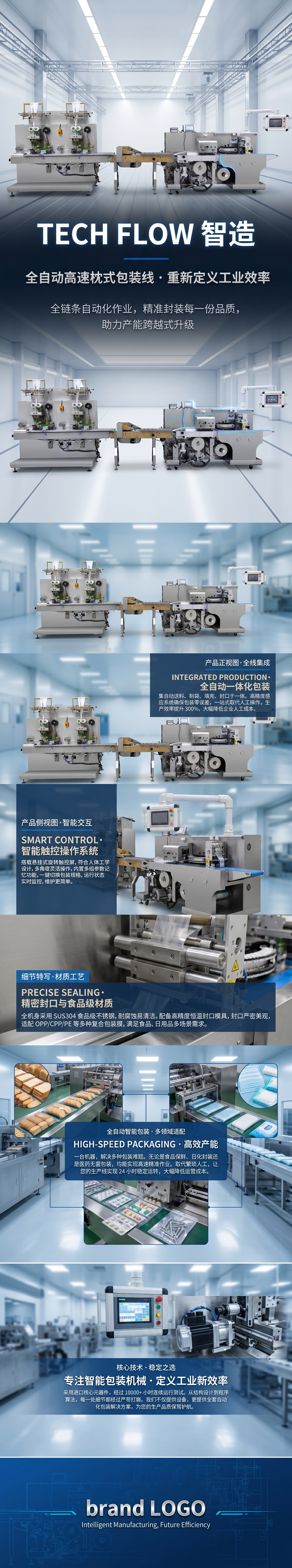 Industrial-grade automated packaging equipment with metal body, universal for food and medicine pic 1