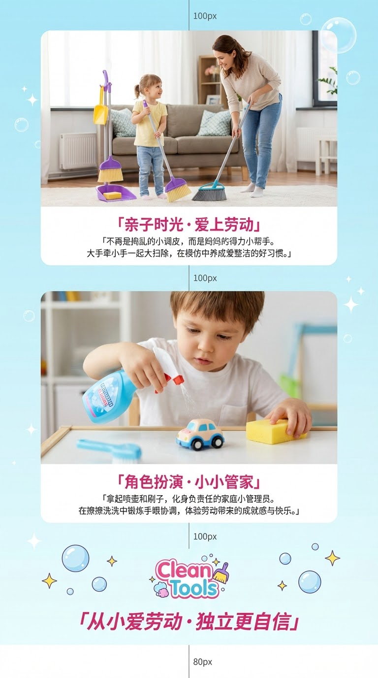 儿童多功能清洁工具过家家玩具外贸热销款仿真扫把详情3
