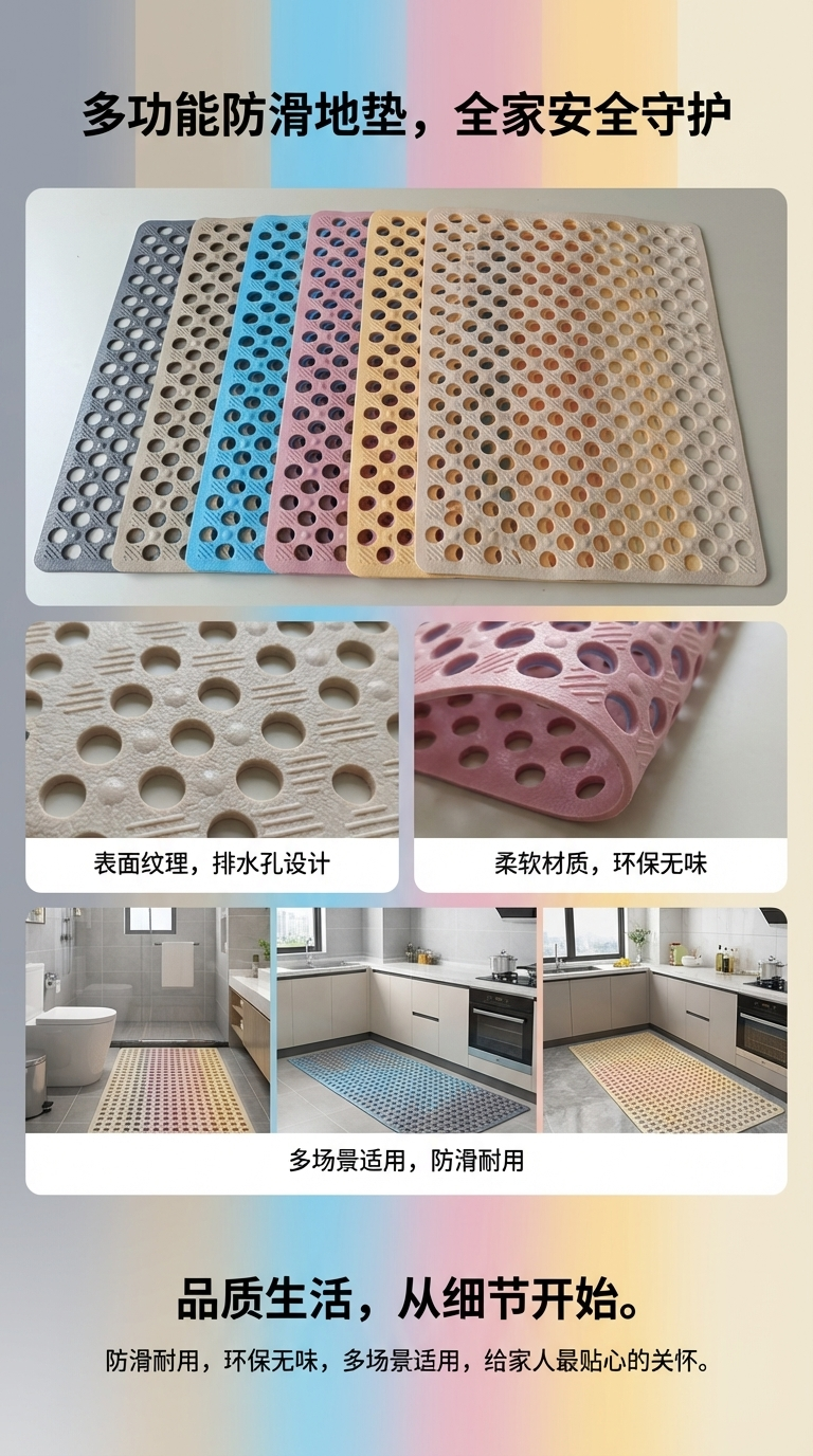 创意复合皮车载隔热防滑垫汽车防滑垫浴缸防摔垫详情1