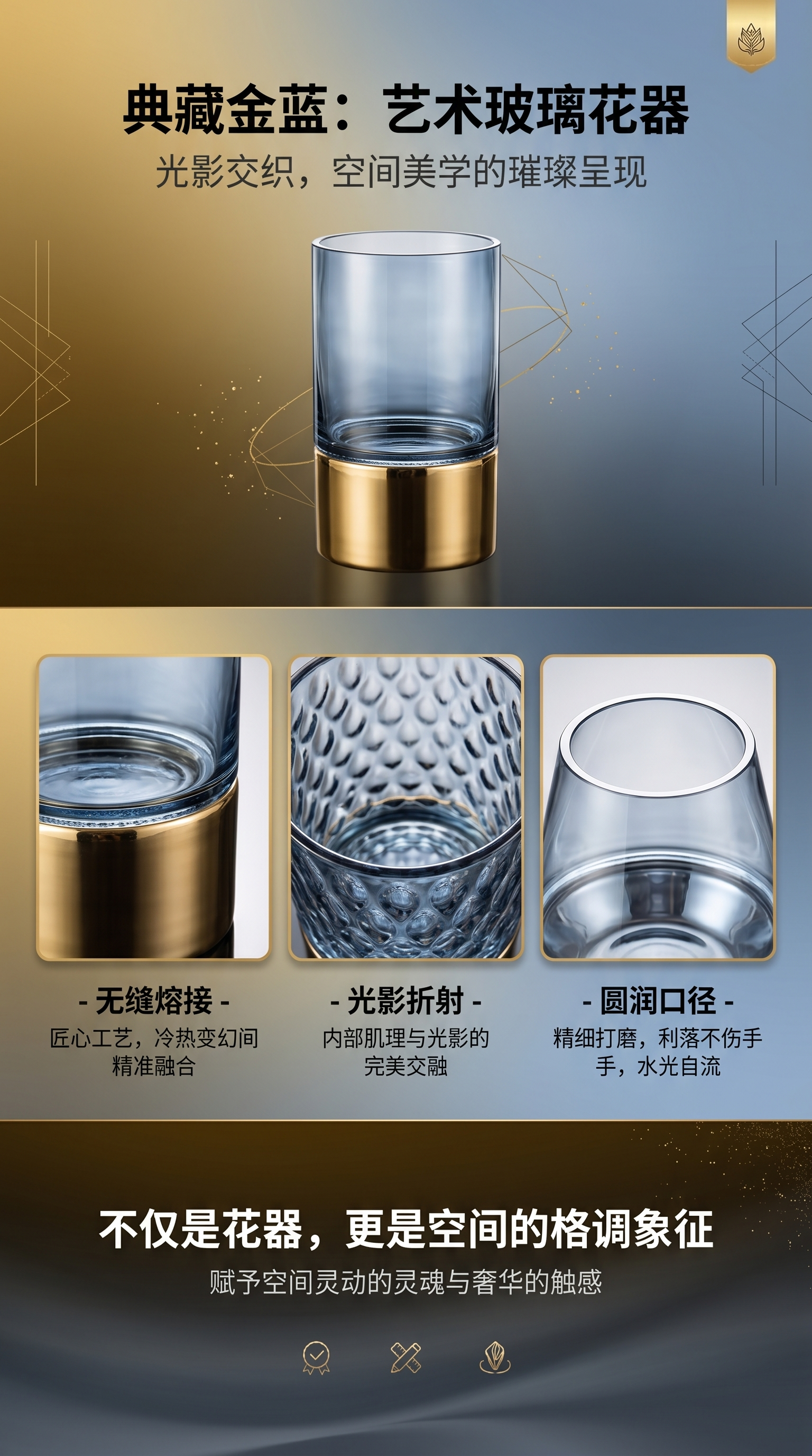 Large-mouthed glass vases for living room decoration, Nordic vases pic 1