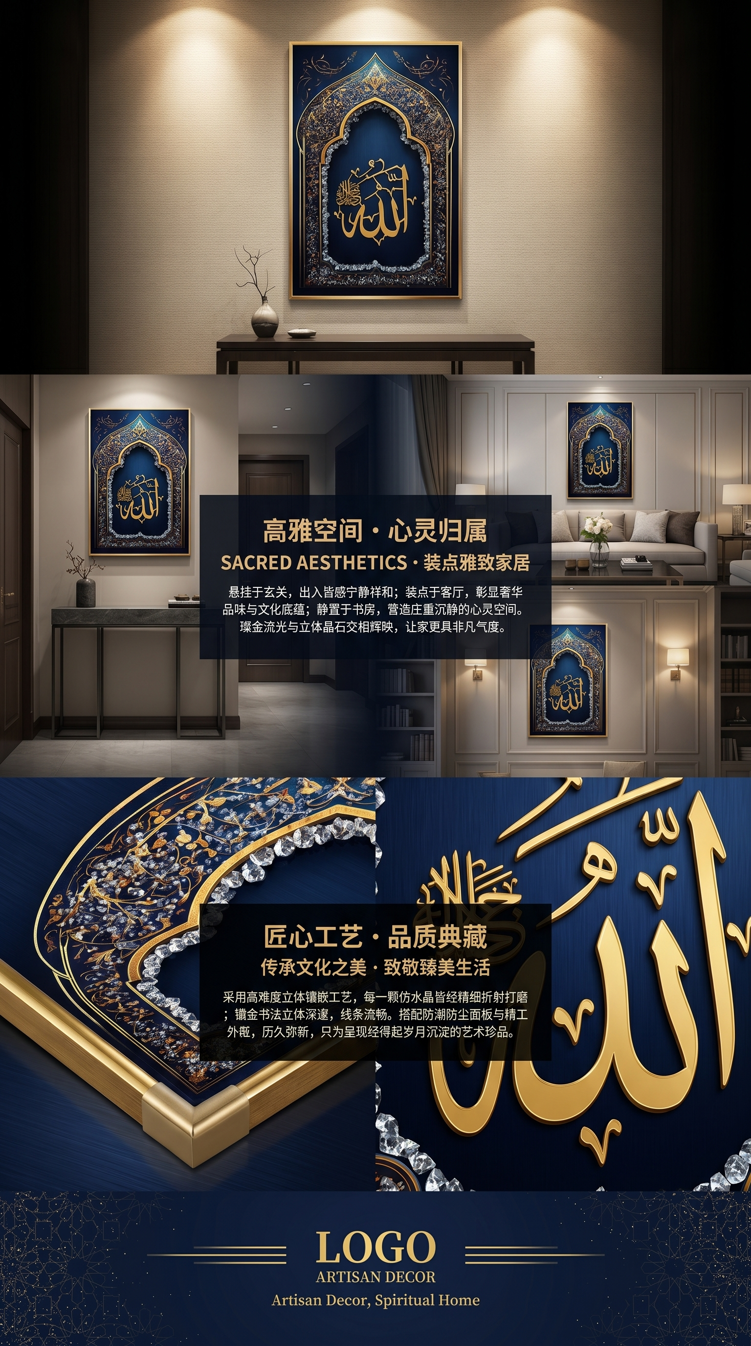 伊斯兰艺术装饰画 民族风墙面装饰画客厅挂画简约艺术画详情3