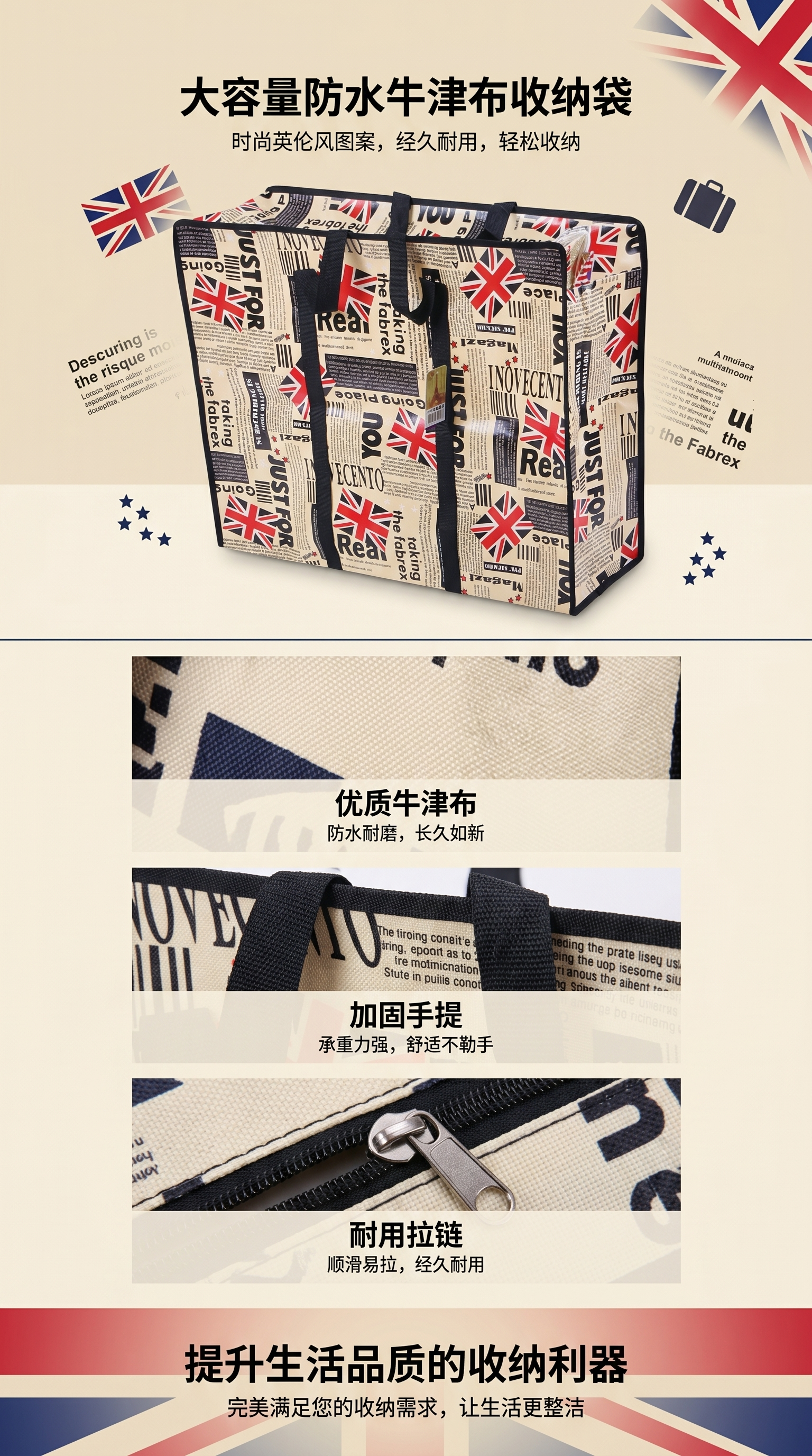 Fashionable printed pattern handbag, large-capacity eco-friendly shopping bag, foldable and portable pic 1