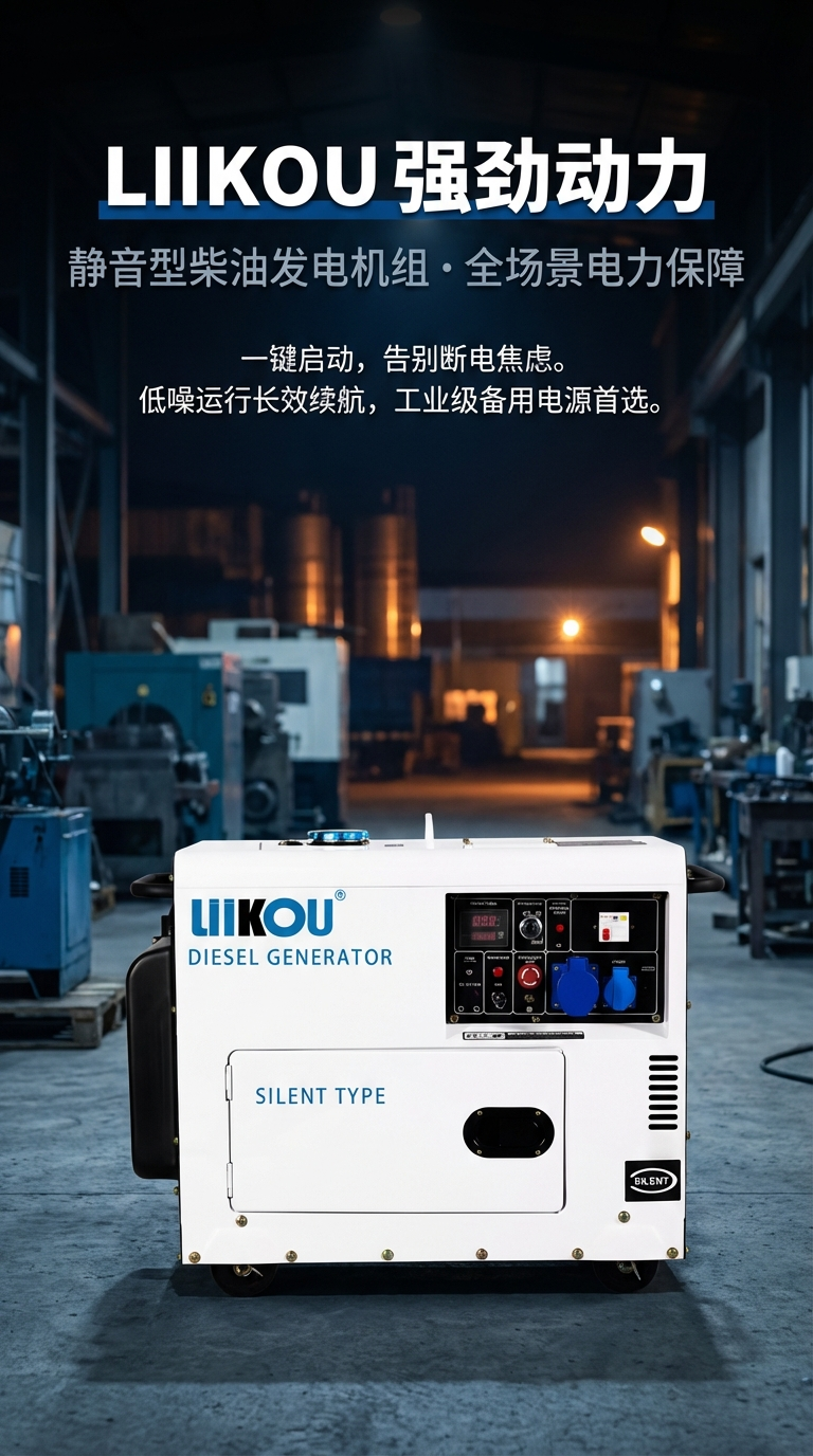 LIIKOU5KW/6KW/7KW/8KW油发电机发电机组高效稳定发电适用多场景单相220V三相380V详情1