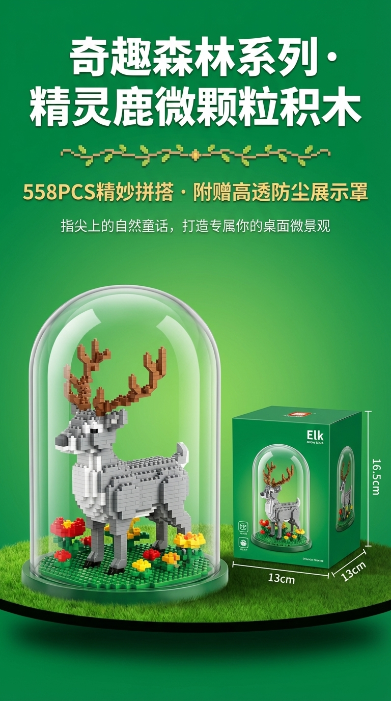 兼容乐高串联微小颗粒积木小盒儿童益智玩具小礼品工厂批发骆驼详情1