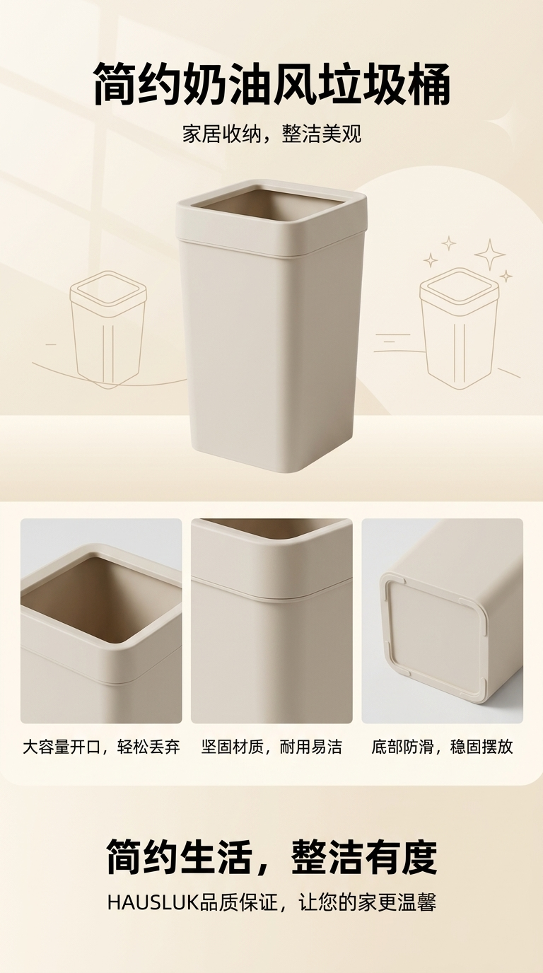 白色塑料垃圾桶主体桌面小垃圾桶智能踏板垃圾桶详情1