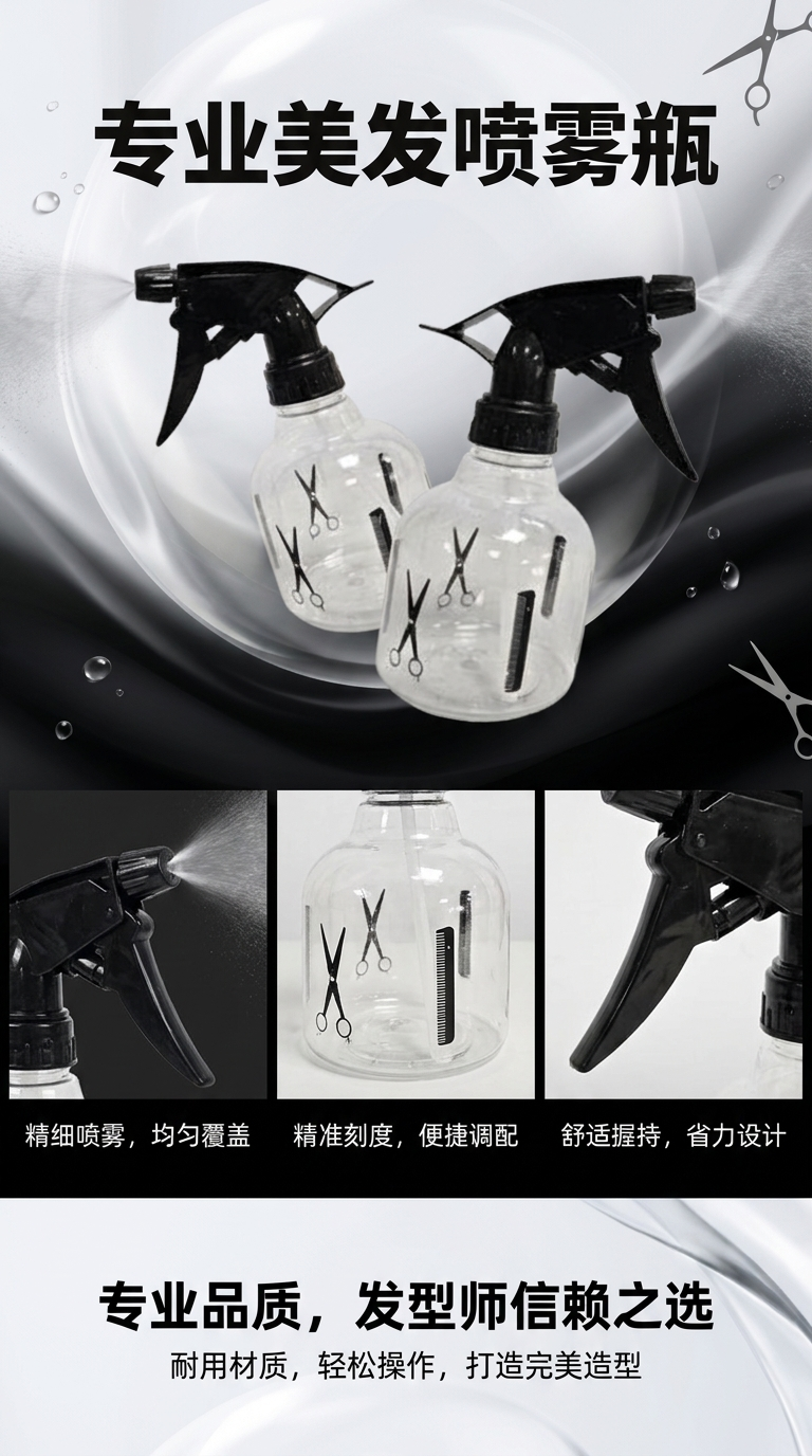 跨境电商喷雾乳液瓶透明喷雾杯学生户外喷壶180ml详情1