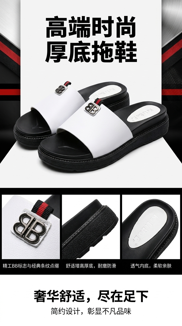 Anti-slip bathroom slippers, thickened and soft home slippers pic 1