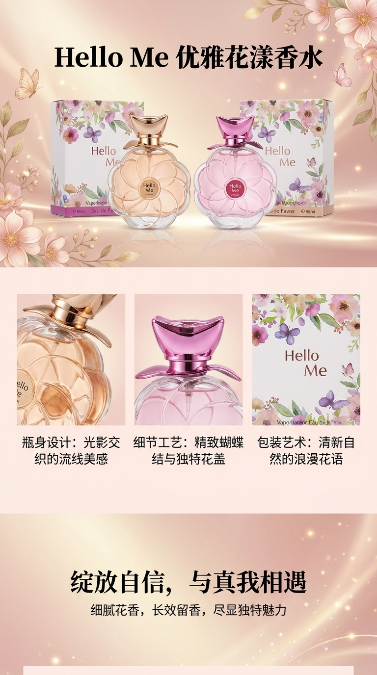 Hello Me香水瓶 透明玻璃瓶香氛瓶收纳瓶美妆瓶详情1