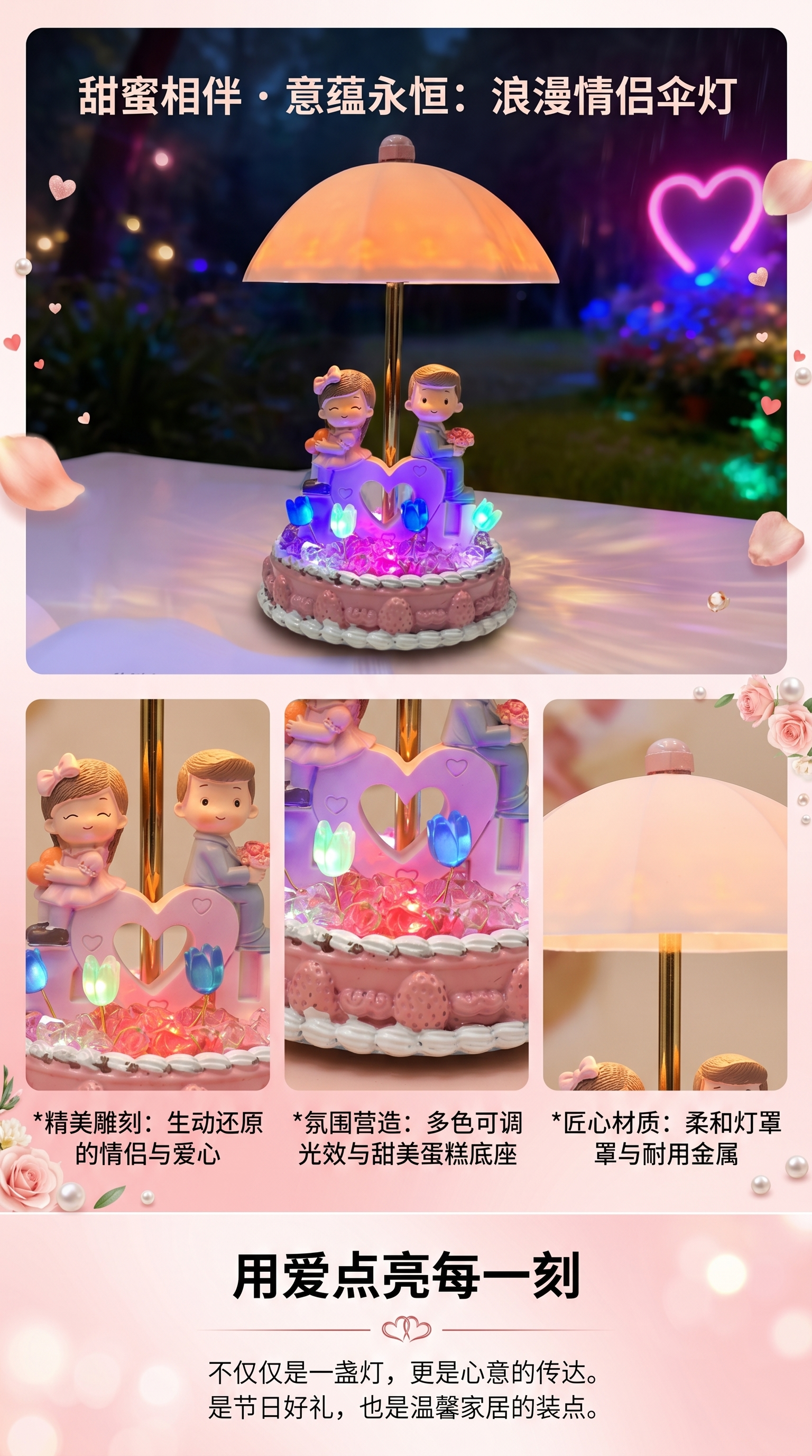 浪漫情侣伞灯设计感户外照明温馨氛围灯详情1