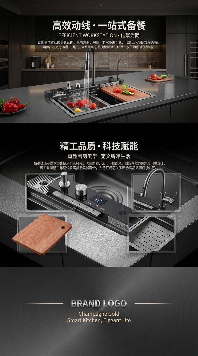 厂家出口手工水槽鲸鱼水槽不锈钢厨房家用洗菜盆洗碗池碗槽详情3