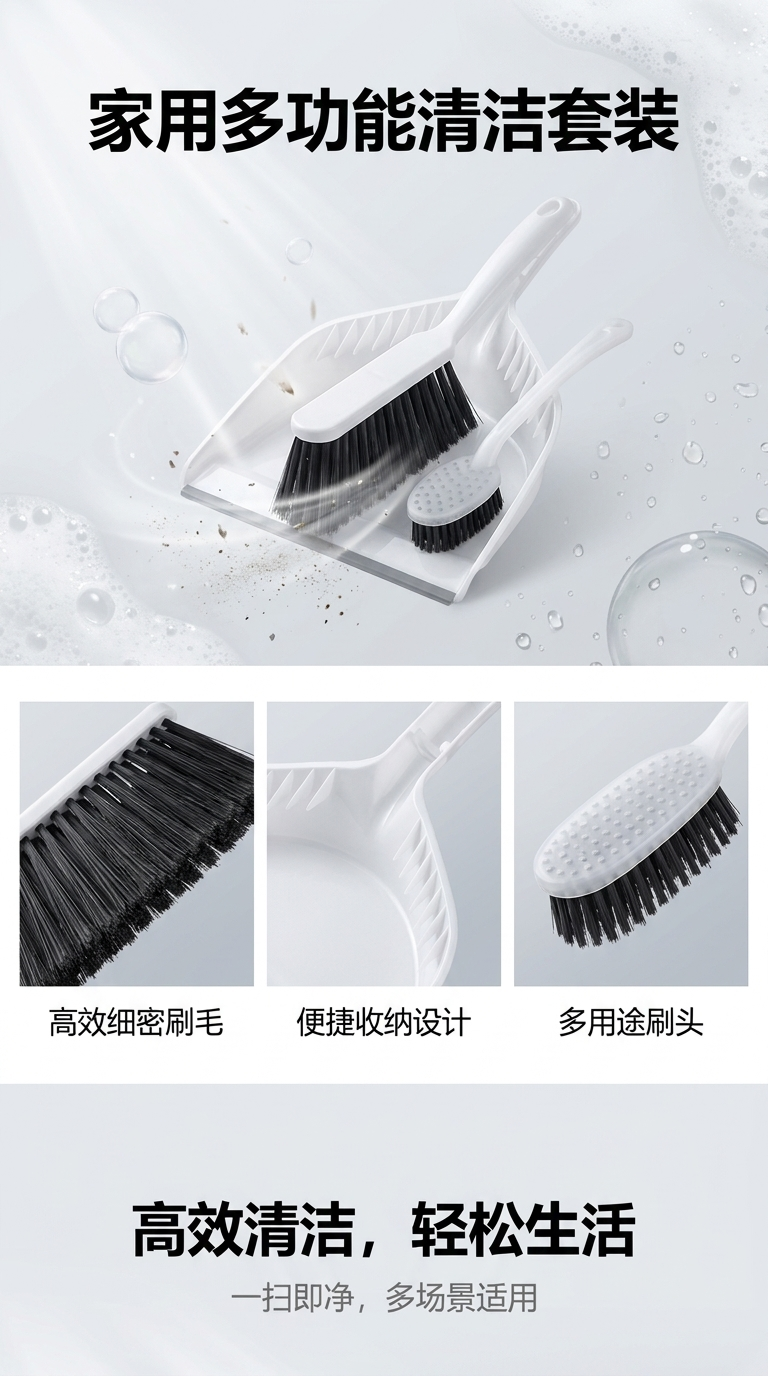 可站立扫把套装家用塑料扫帚簸箕清洁工具详情1