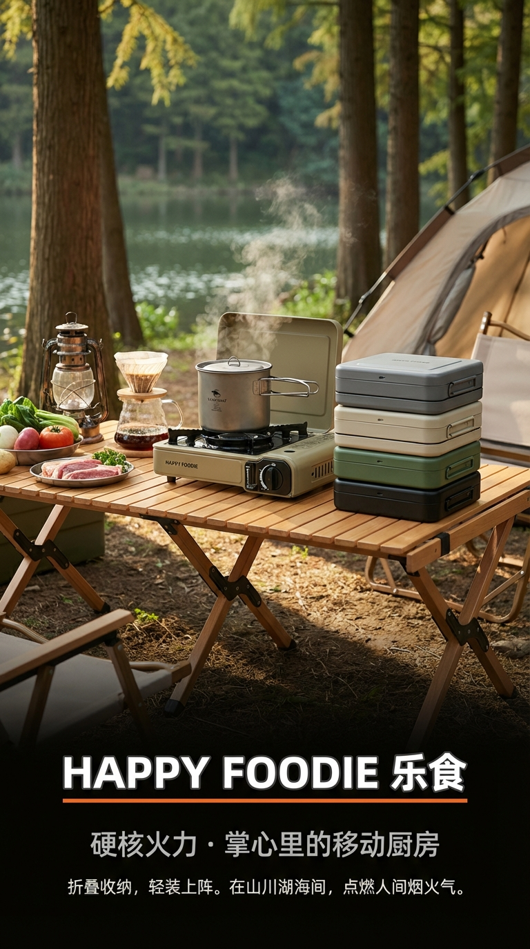 SF-HW-03 五芯卡式炉户外野营炉具烧水煮茶炉头便携露营炊具煤气燃气灶黑色详情1