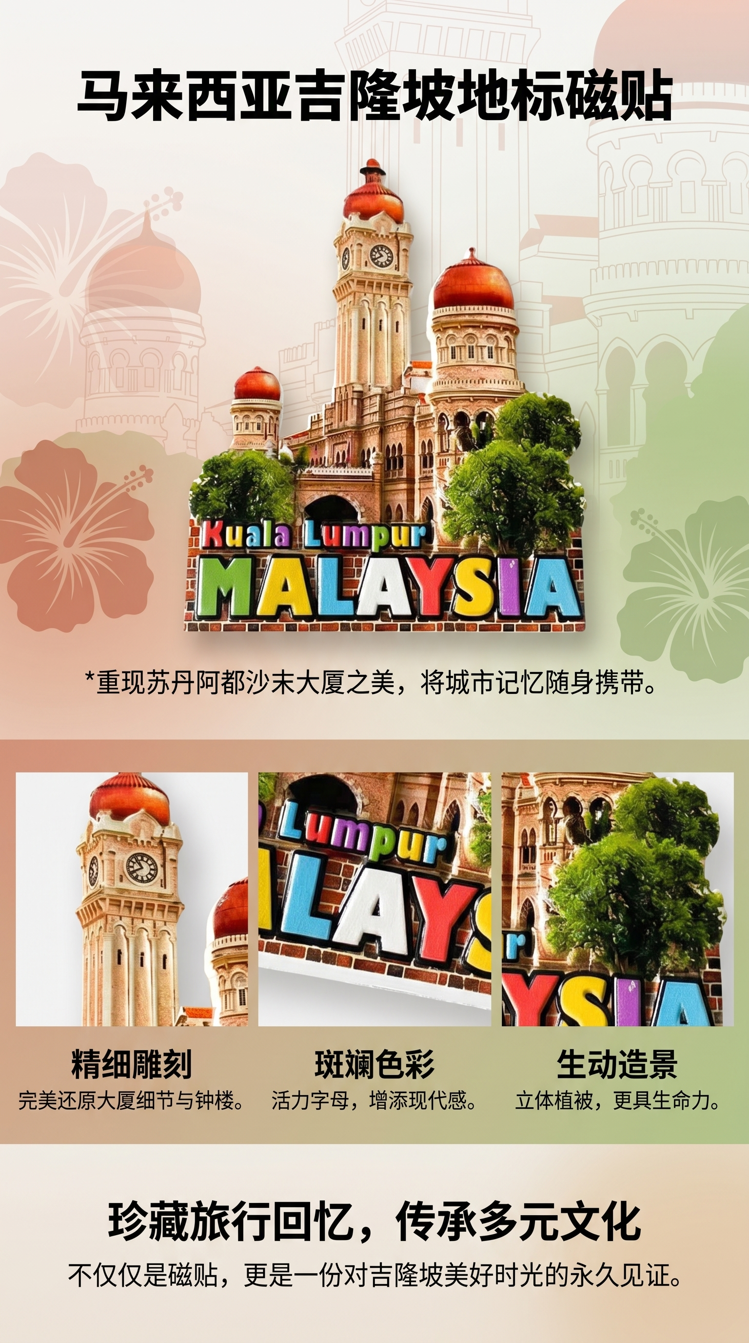 Tourist souvenirs, magnetic fridge magnets, creative city scenery, home decoration pic 1