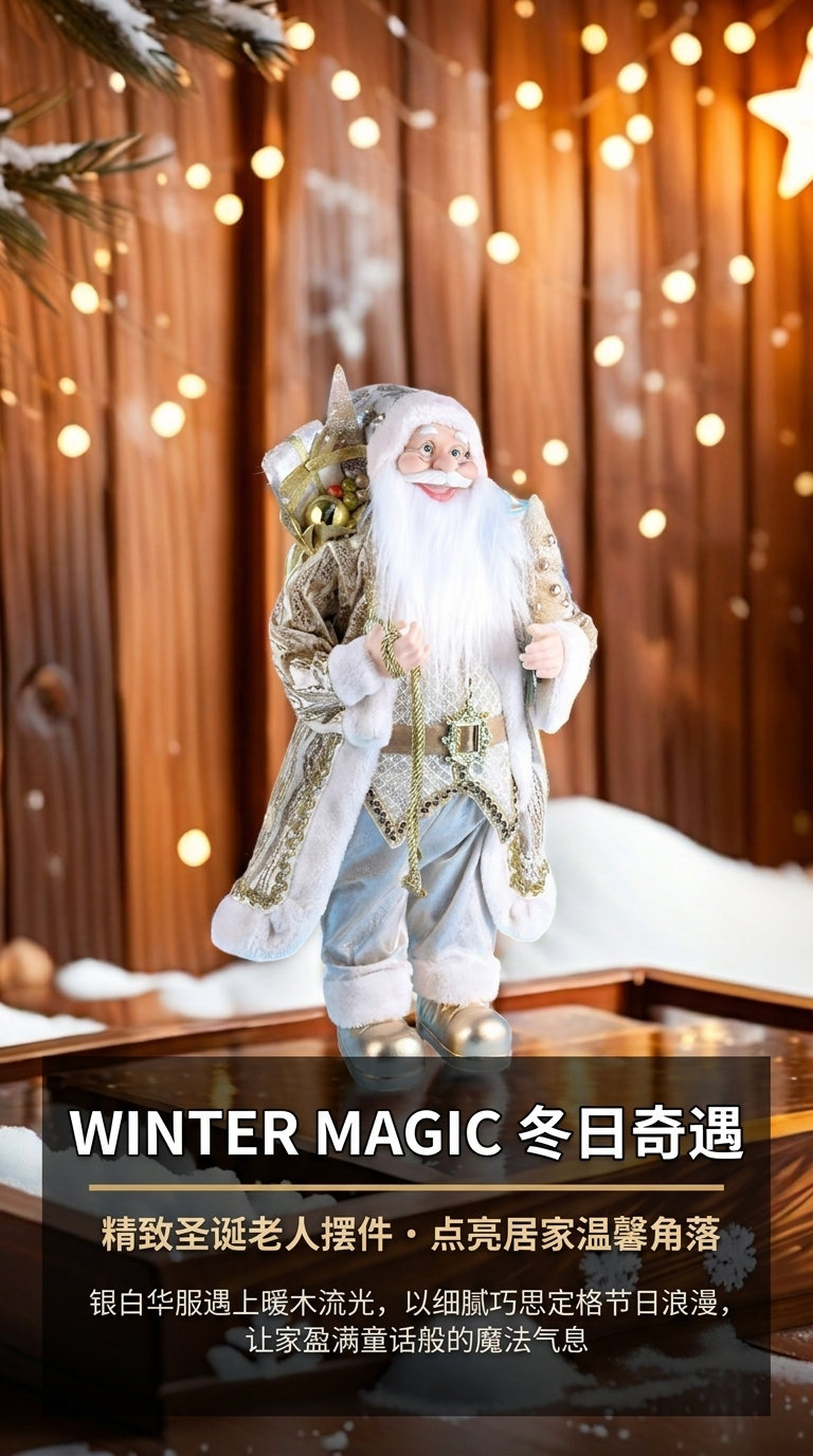 圣诞老人摆件圣诞氛围装饰布置白色详情1