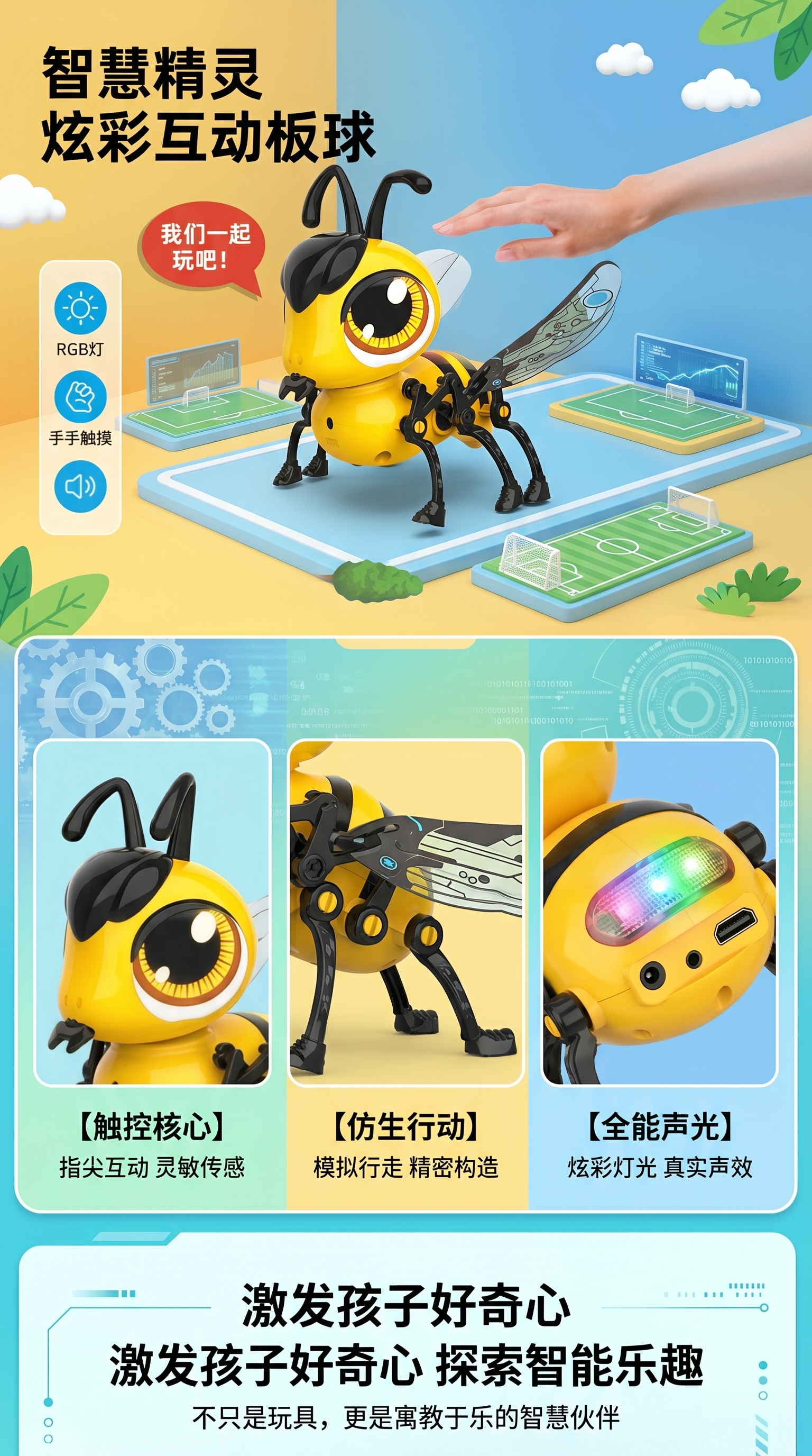 蟋蟀玩具益智儿童早教互动发声玩具详情1
