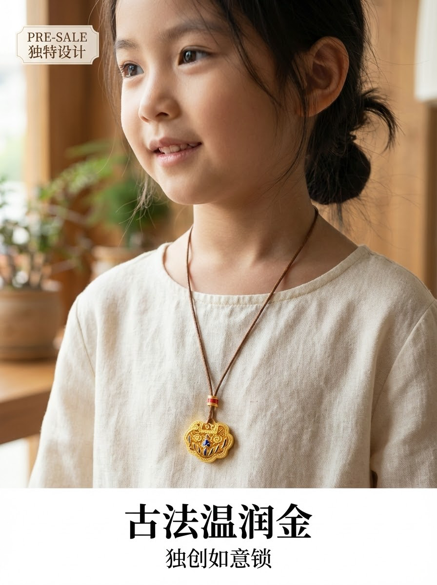 This hand-carved, hollowed-out enamel gold and silver inlaid chain is a fashionable and versatile women's jewelry pic 2