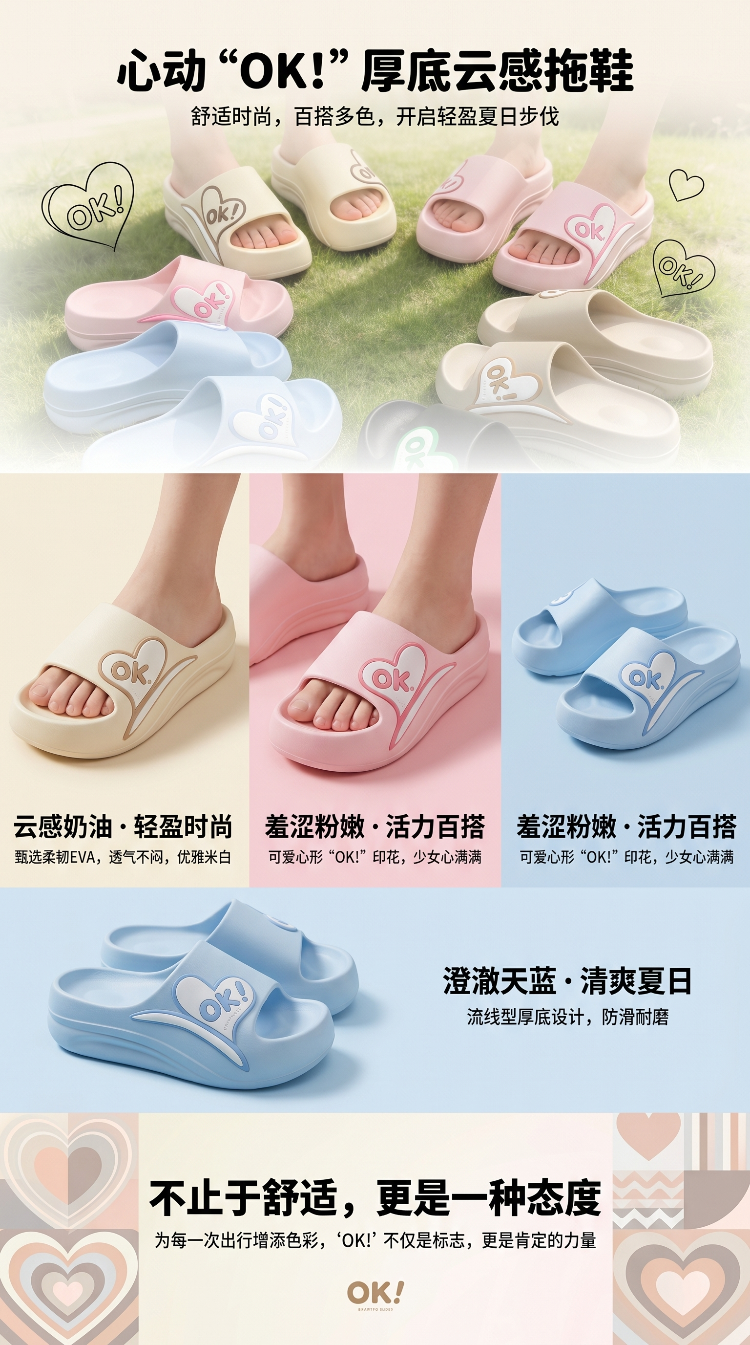 夏天厚底ok款居家时尚拖鞋详情1