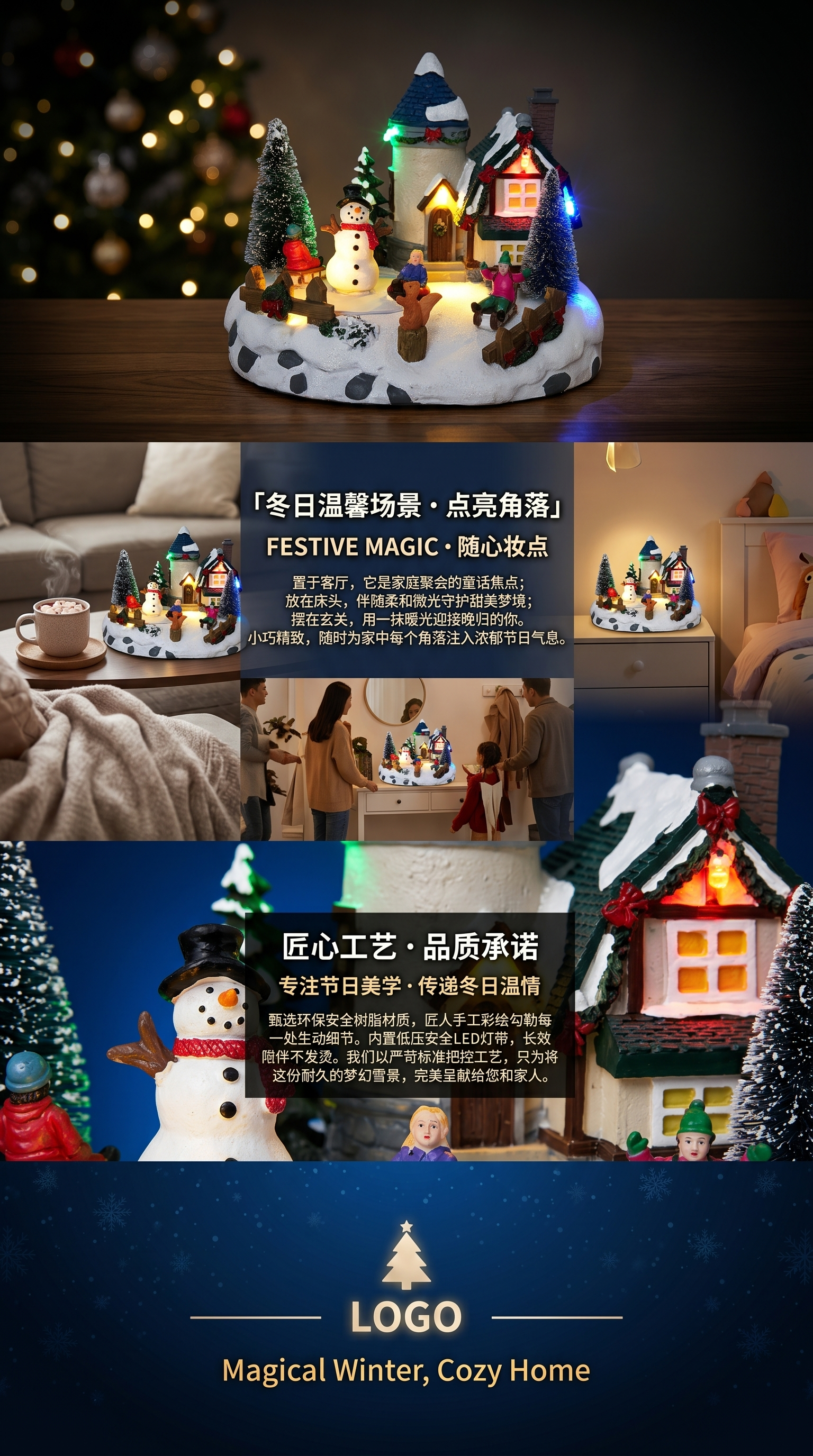 圣诞主题雪景模型摆件装饰品家居美化布置142002650详情2