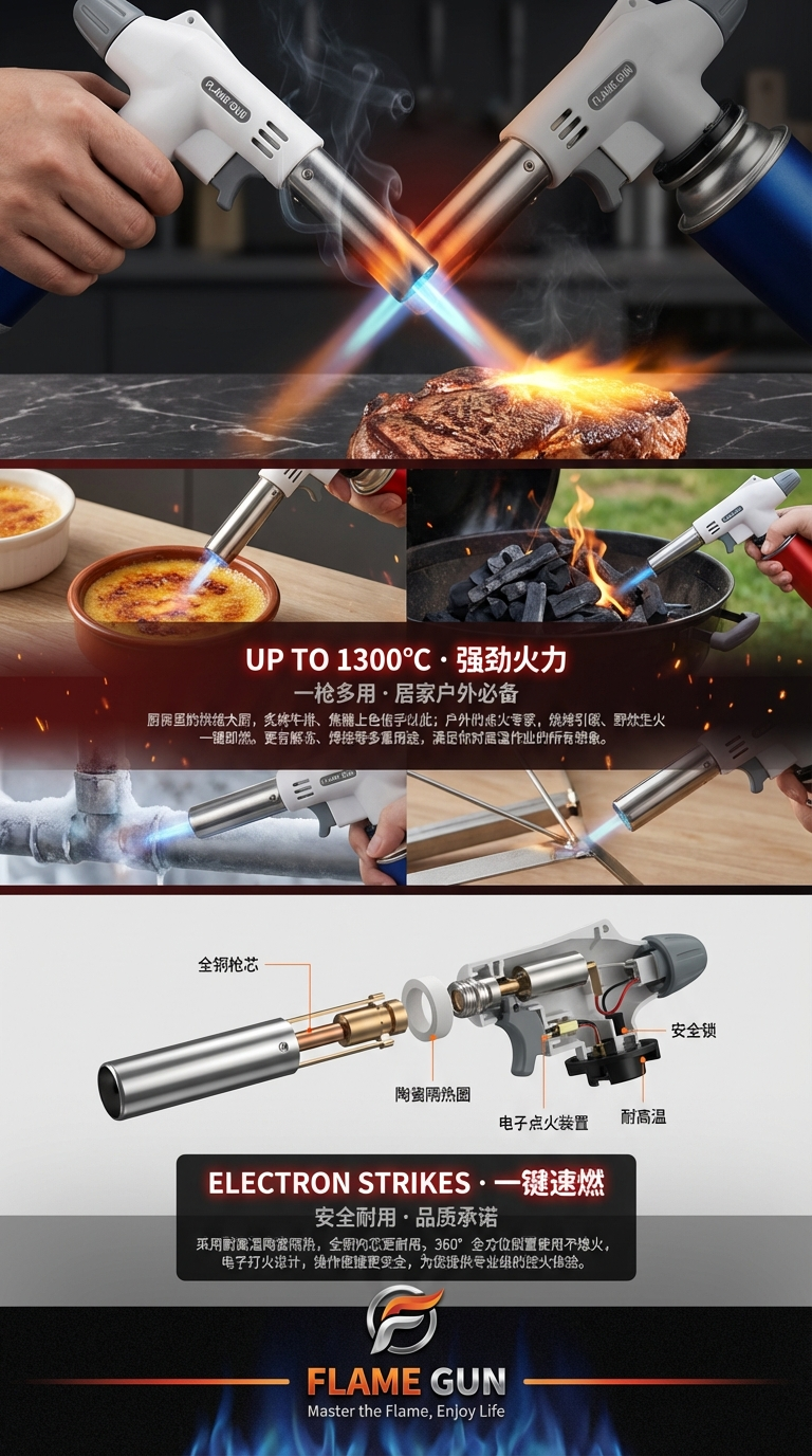 920卡式气罐喷火 枪喷灯烧猪毛点火器烘焙燃气焊枪火焰烧源头工厂详情3