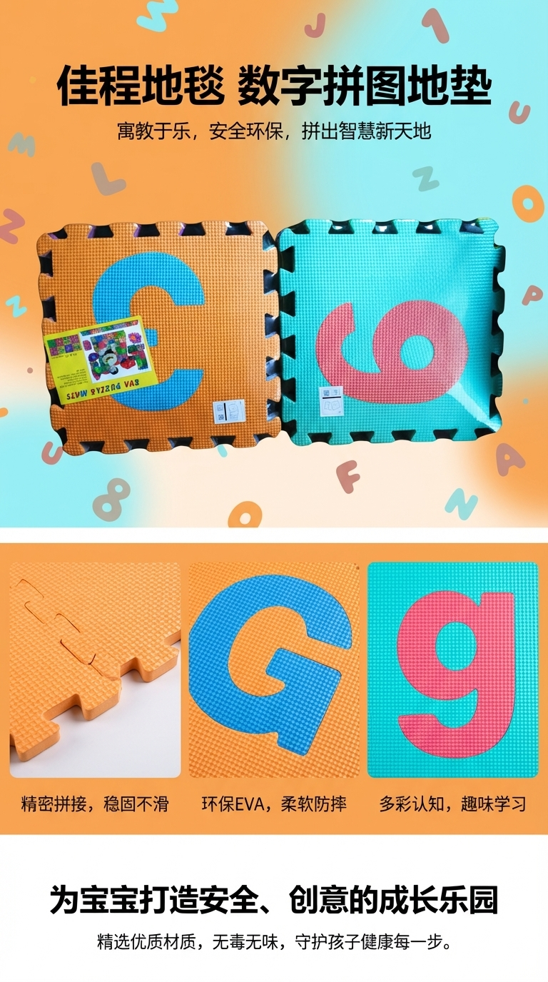 Children's toys, EVA puzzles, letters, educational children's puzzles, floor MATS, foam MATS, anti-drop MATS, wholesale and foreign trade 085803277 pic 1